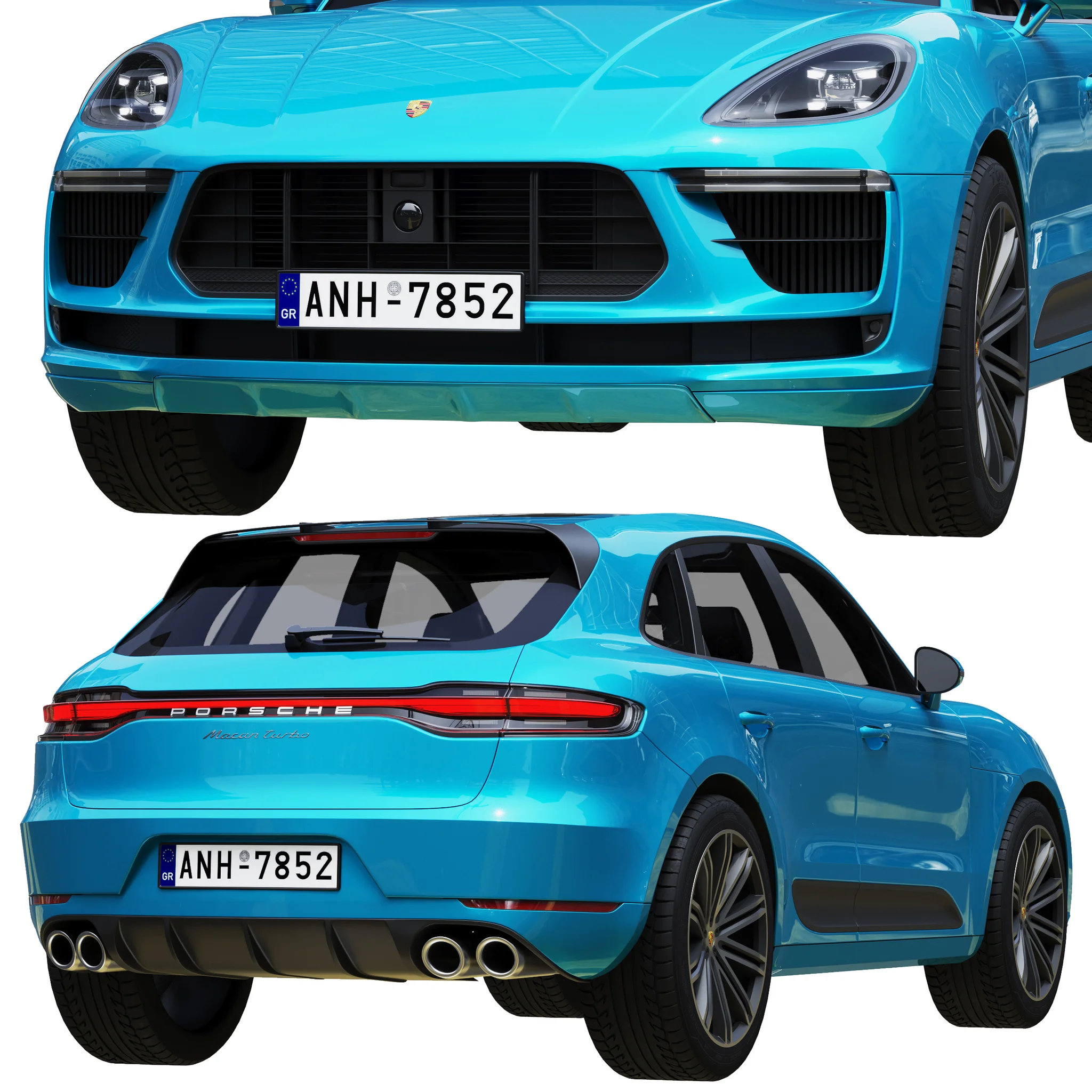 Porsche Macan Turbo, 3D model preview 3