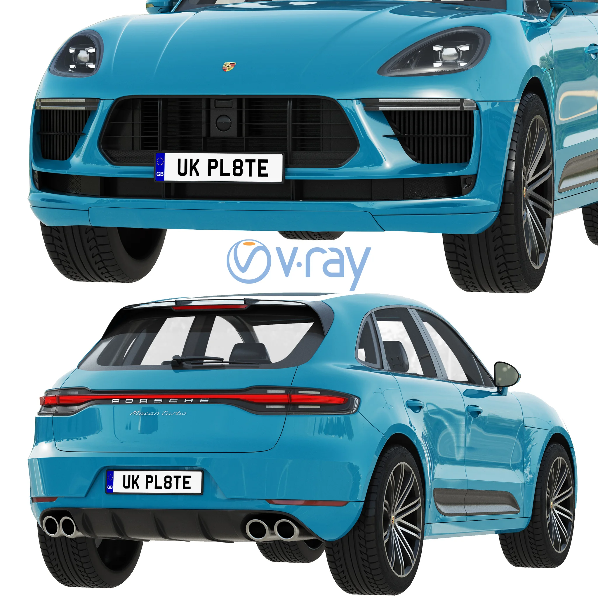 Porsche Macan Turbo, 3D model preview 5