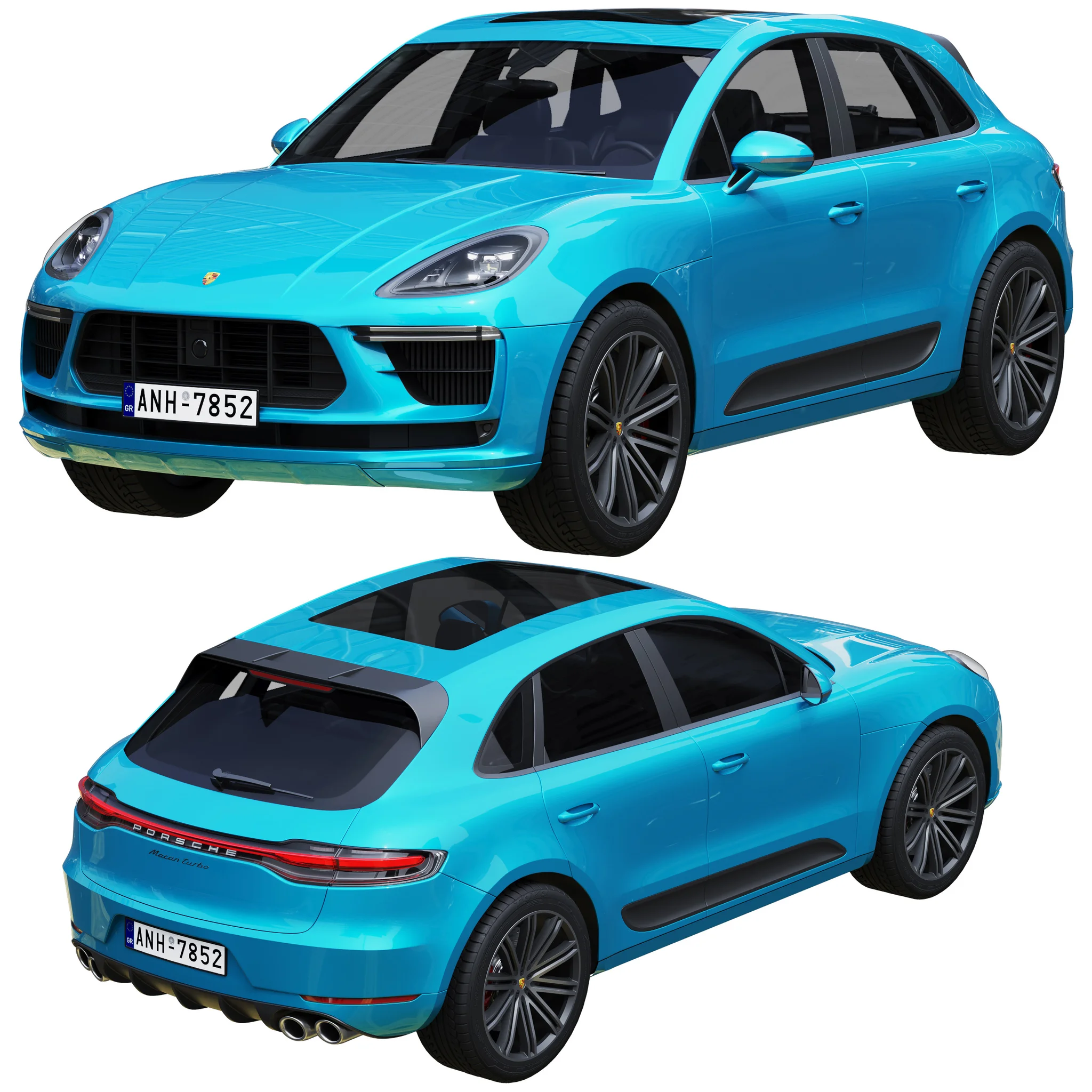 Porsche Macan Turbo, 3D model preview 7