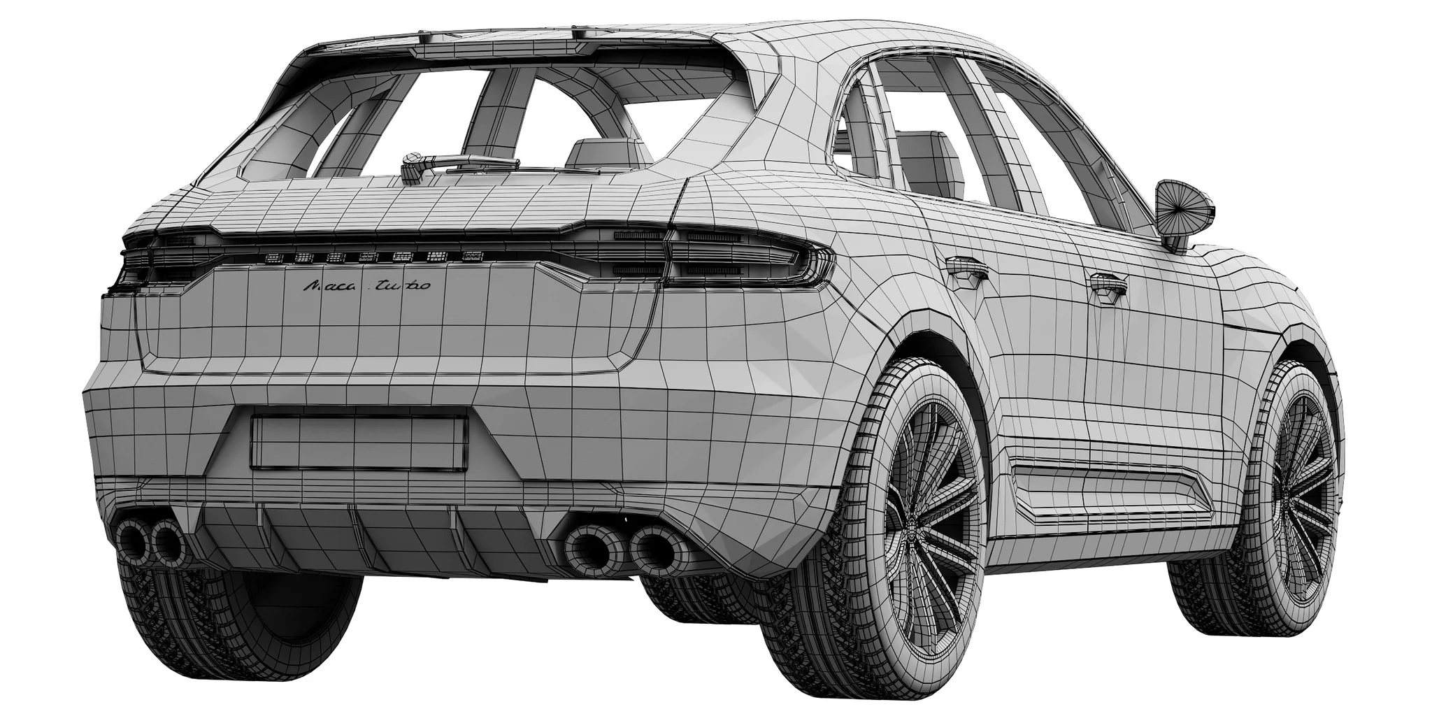 Porsche Macan Turbo, 3D model preview 8