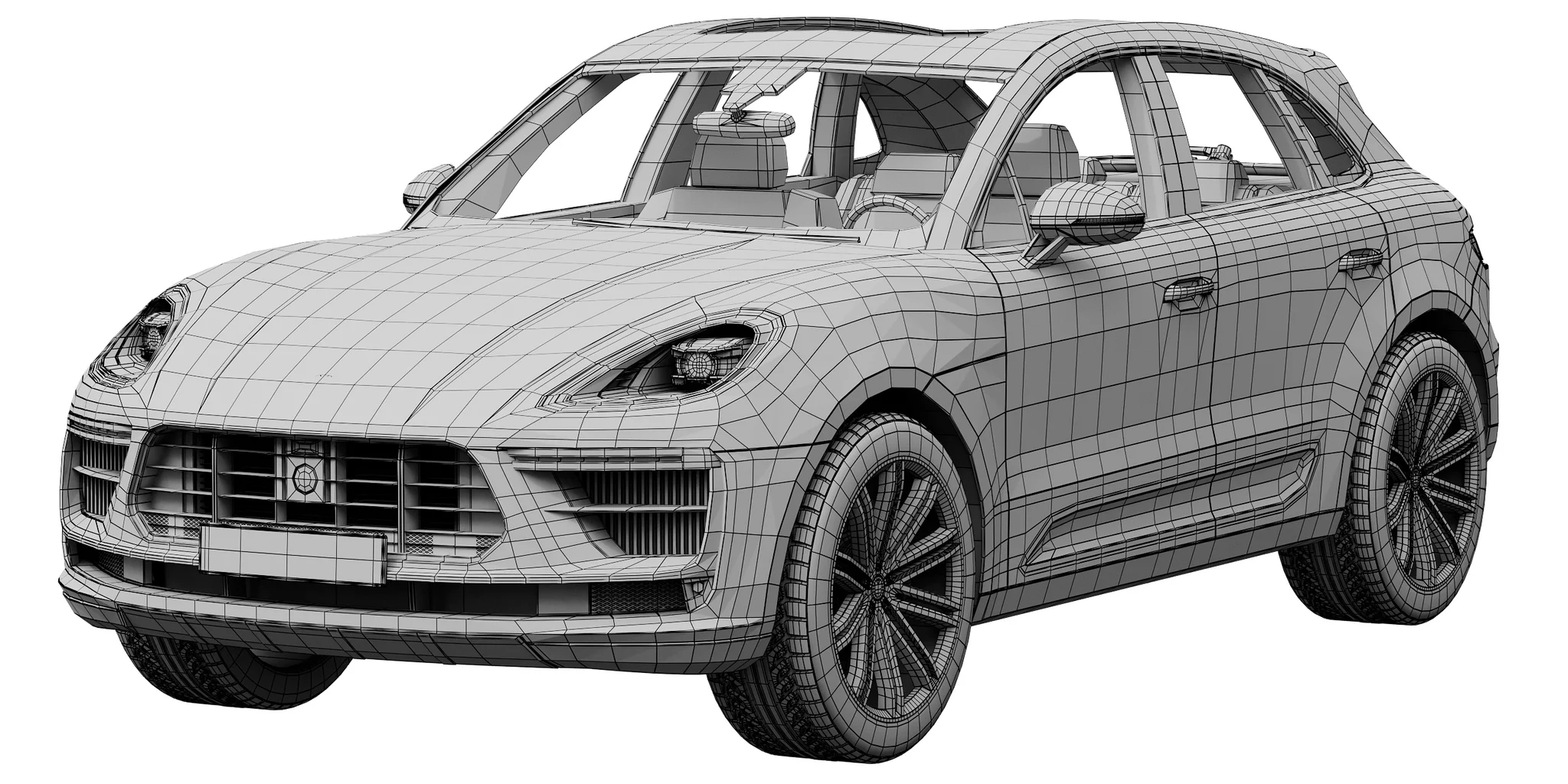Porsche Macan Turbo, 3D model preview 12