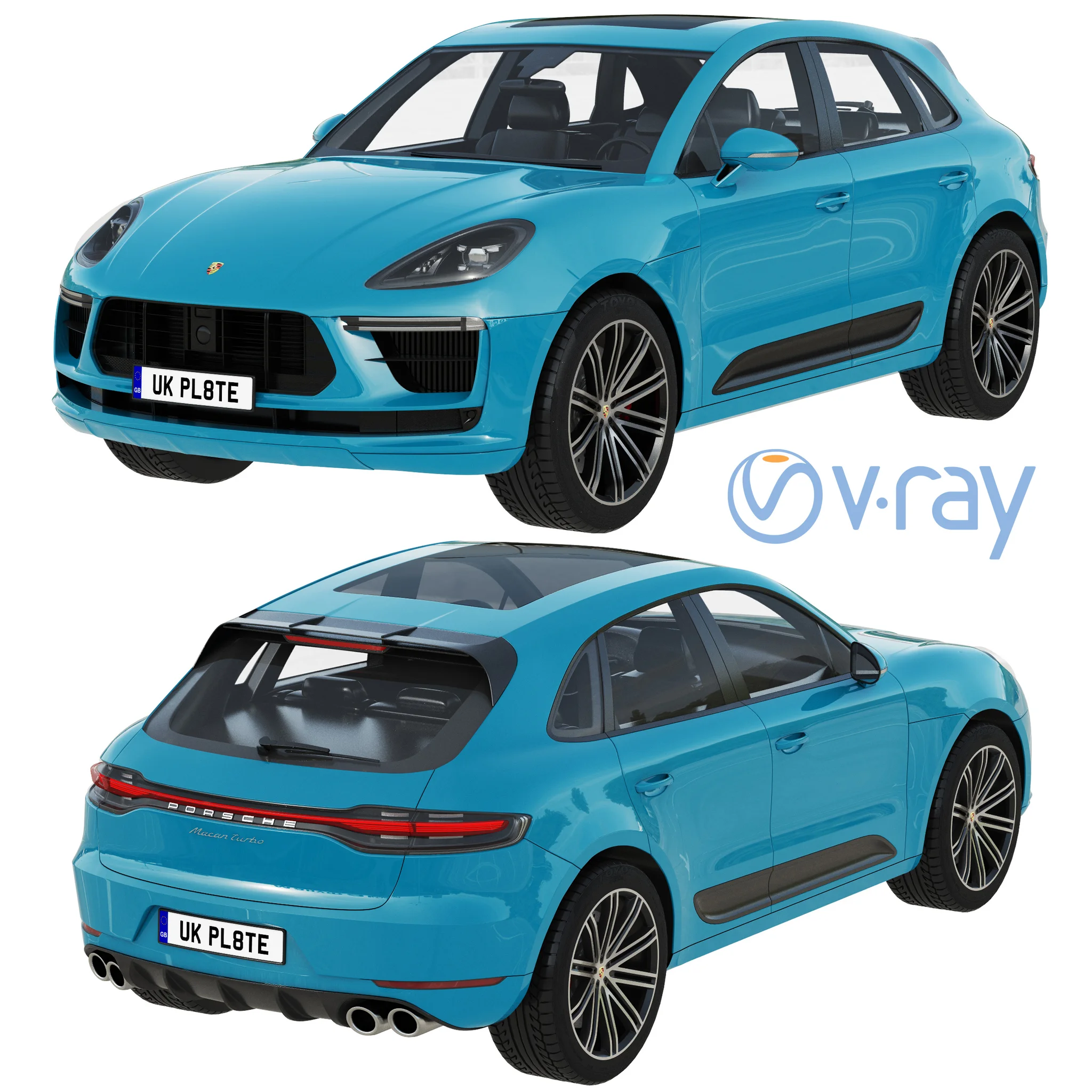 Porsche Macan Turbo, 3D model preview 14