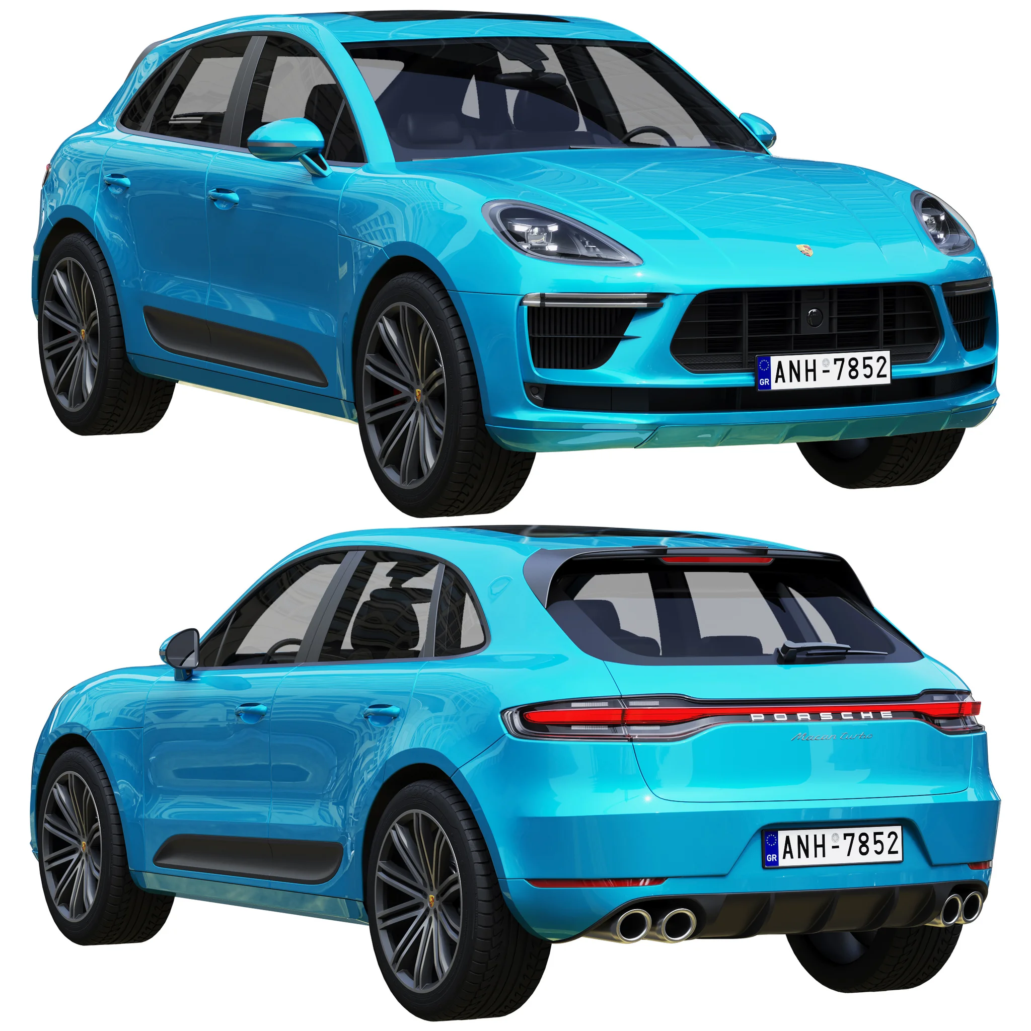 Porsche Macan Turbo, 3D model preview 16
