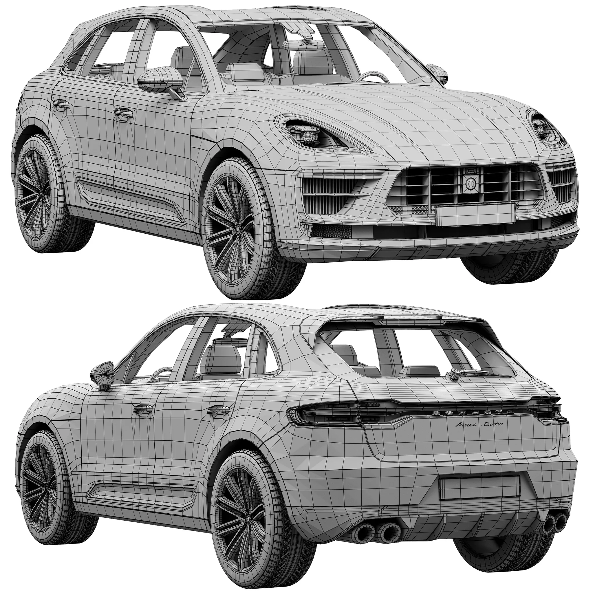Porsche Macan Turbo, 3D model preview 18