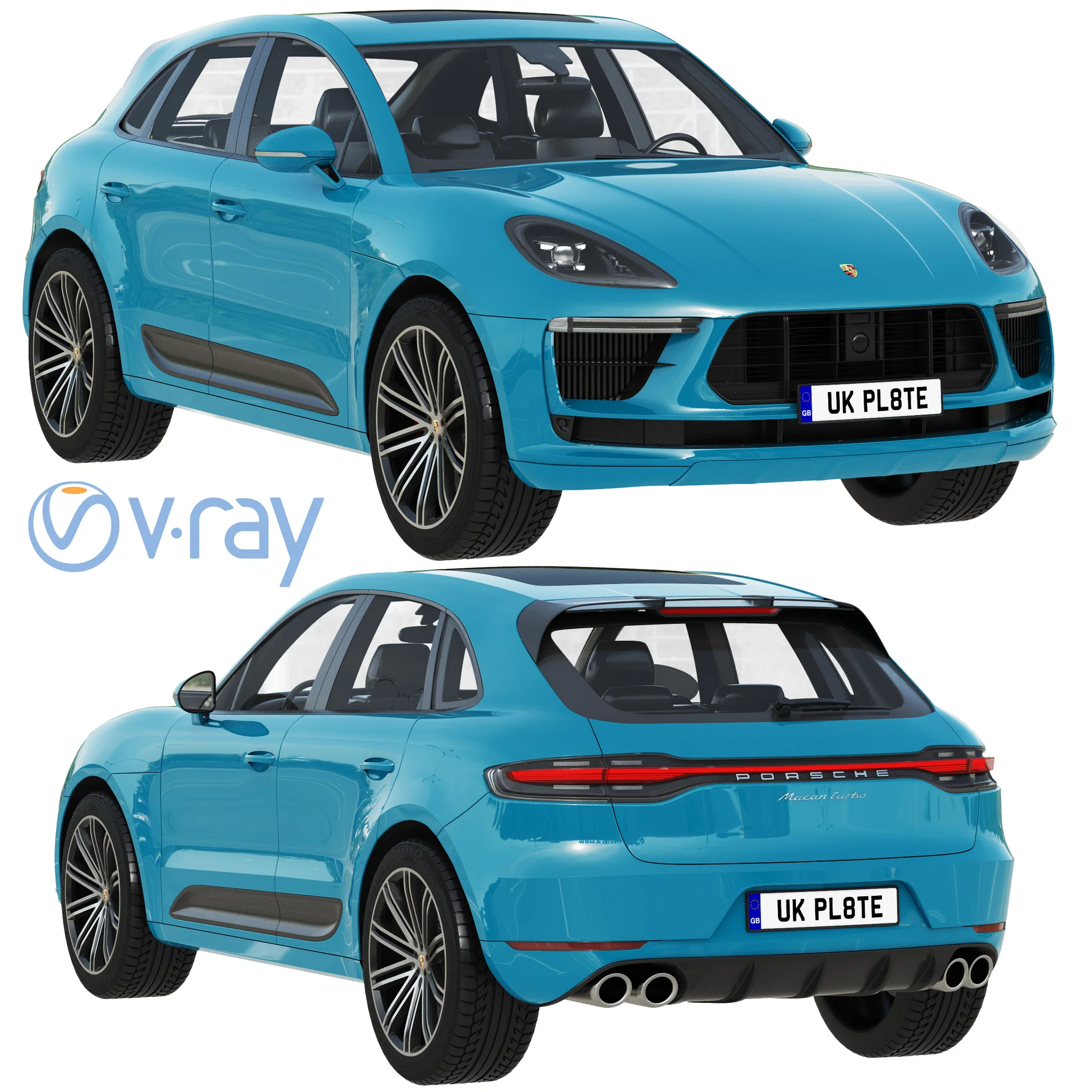 Porsche Macan Turbo, 3D model preview 20