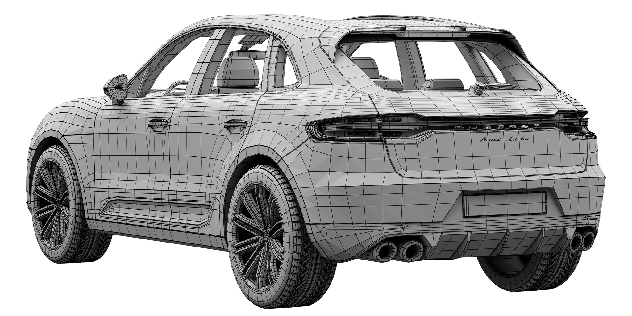 Porsche Macan Turbo, 3D model preview 22
