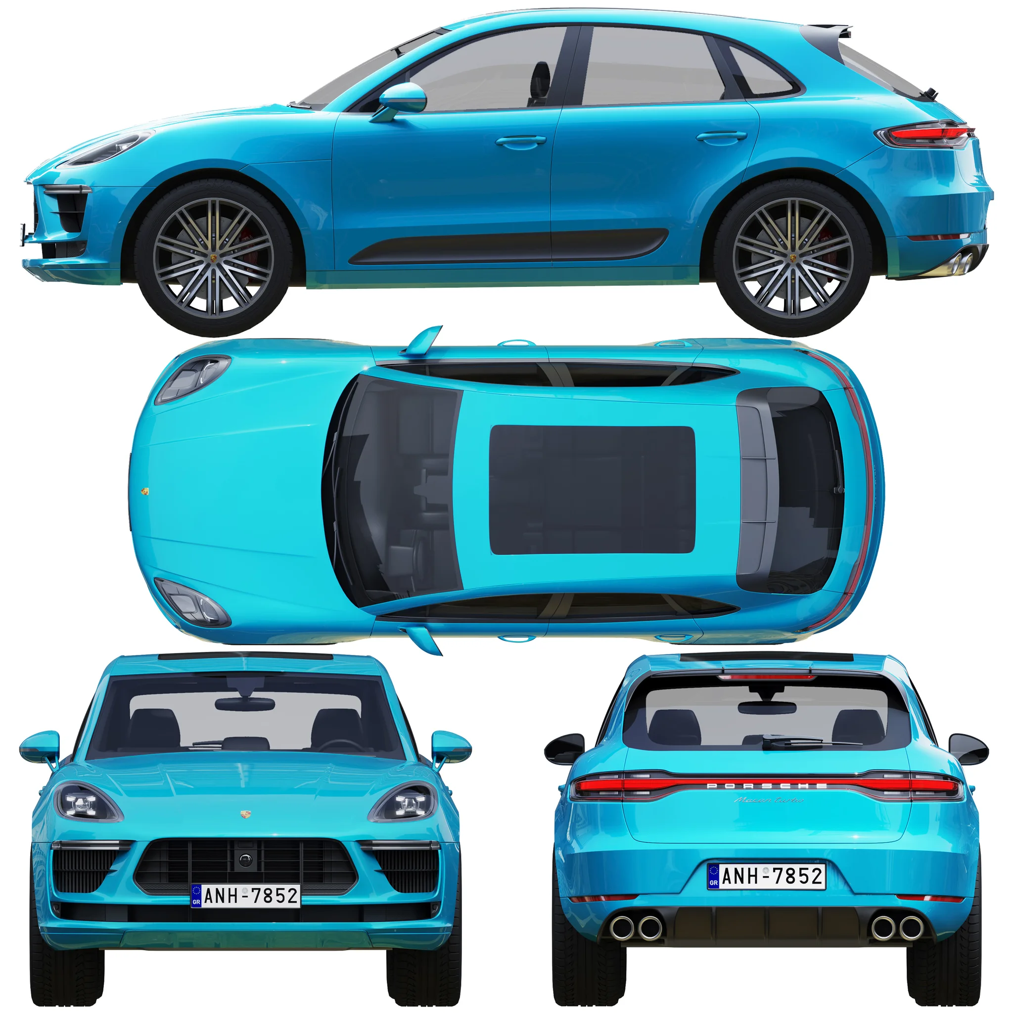 Porsche Macan Turbo, 3D model preview 27