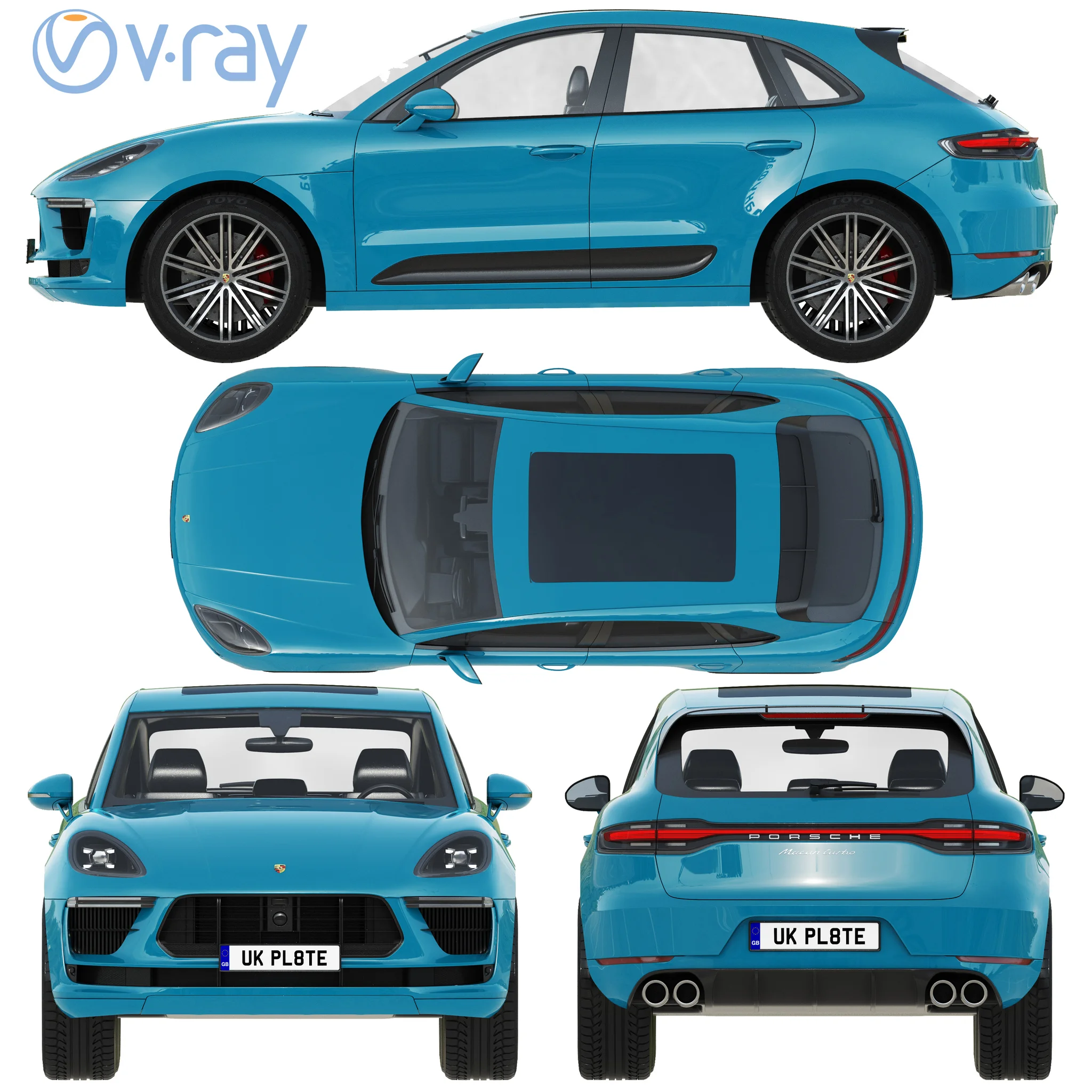 Porsche Macan Turbo, 3D model preview 29