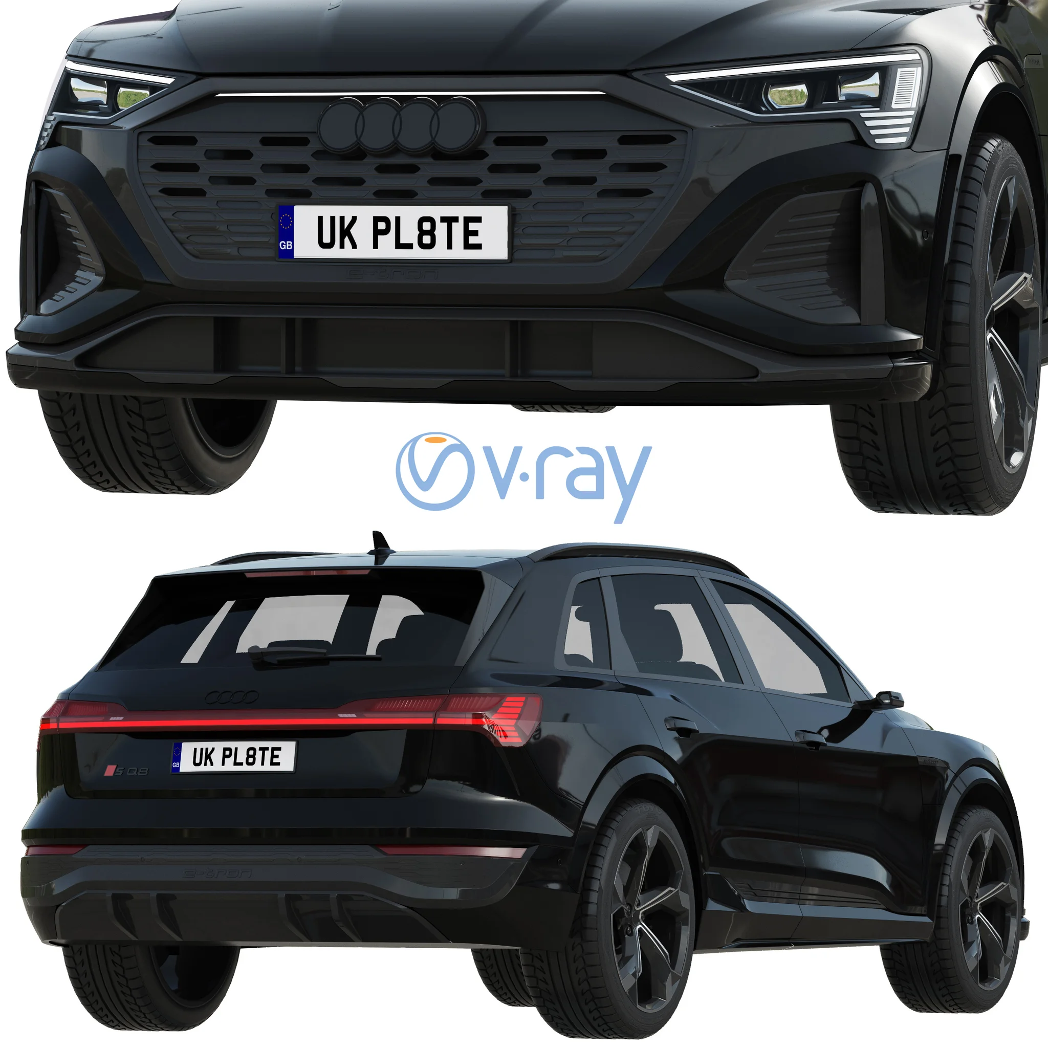 Audi SQ8 E Tron Quattro, 3D model preview 5