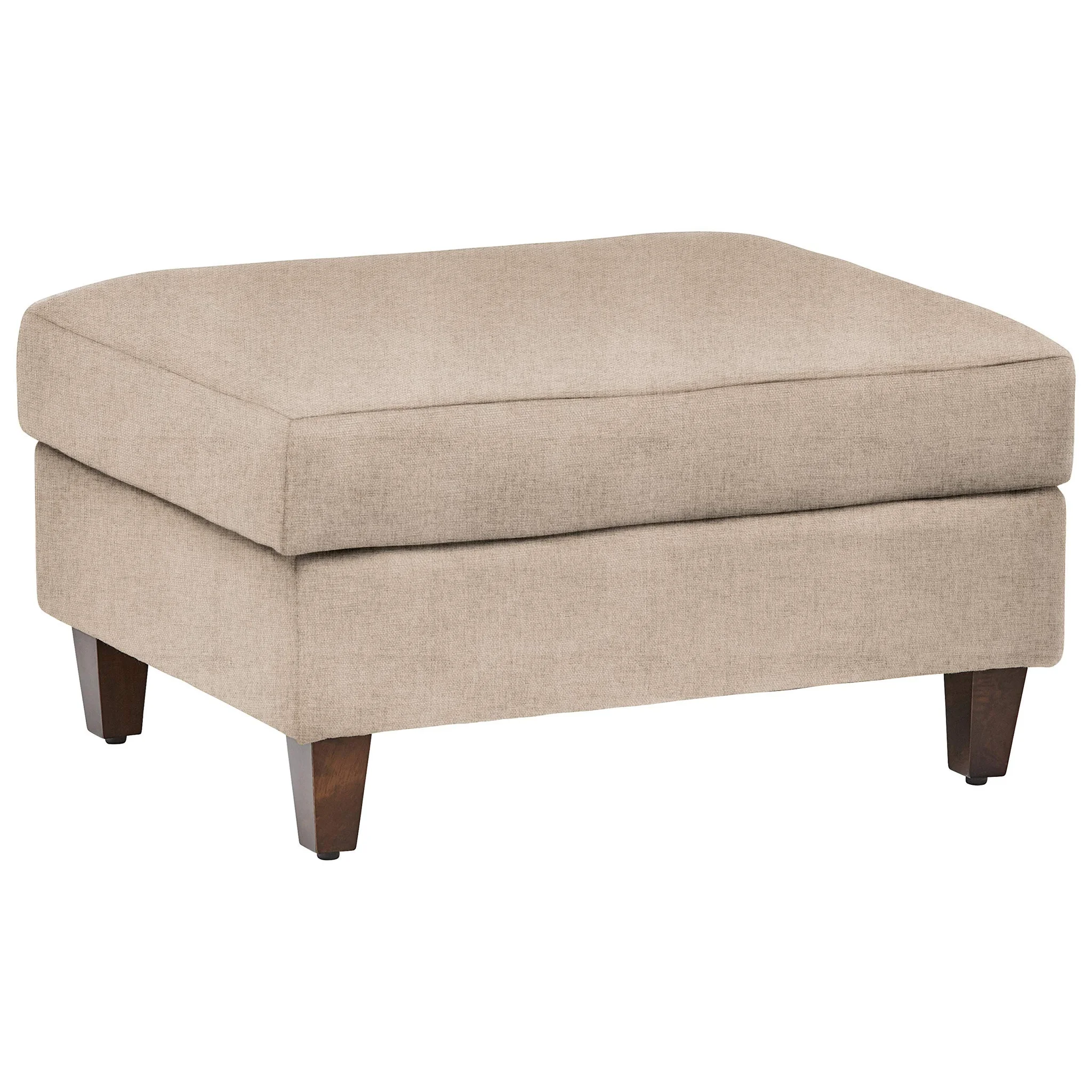 Modern Upholstered Rectangle Ottoman with Wooden Legs