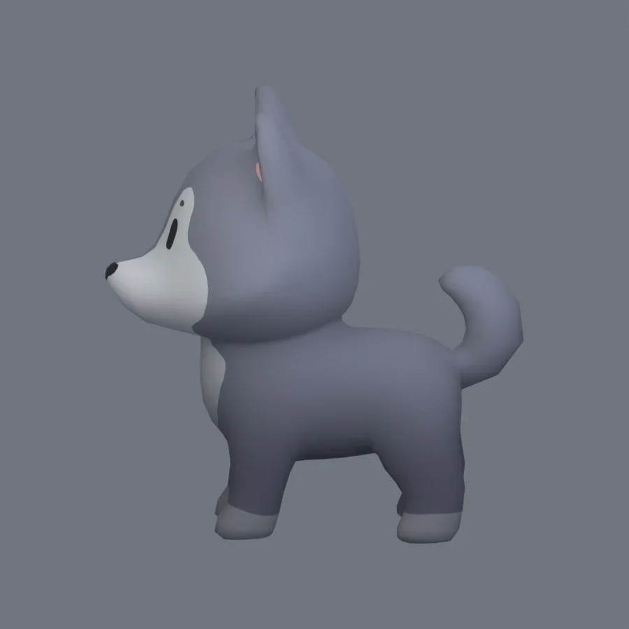 Stylized Animal Wolf, 3D model preview 3