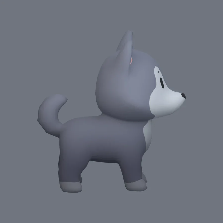Stylized Animal Wolf, 3D model preview 5