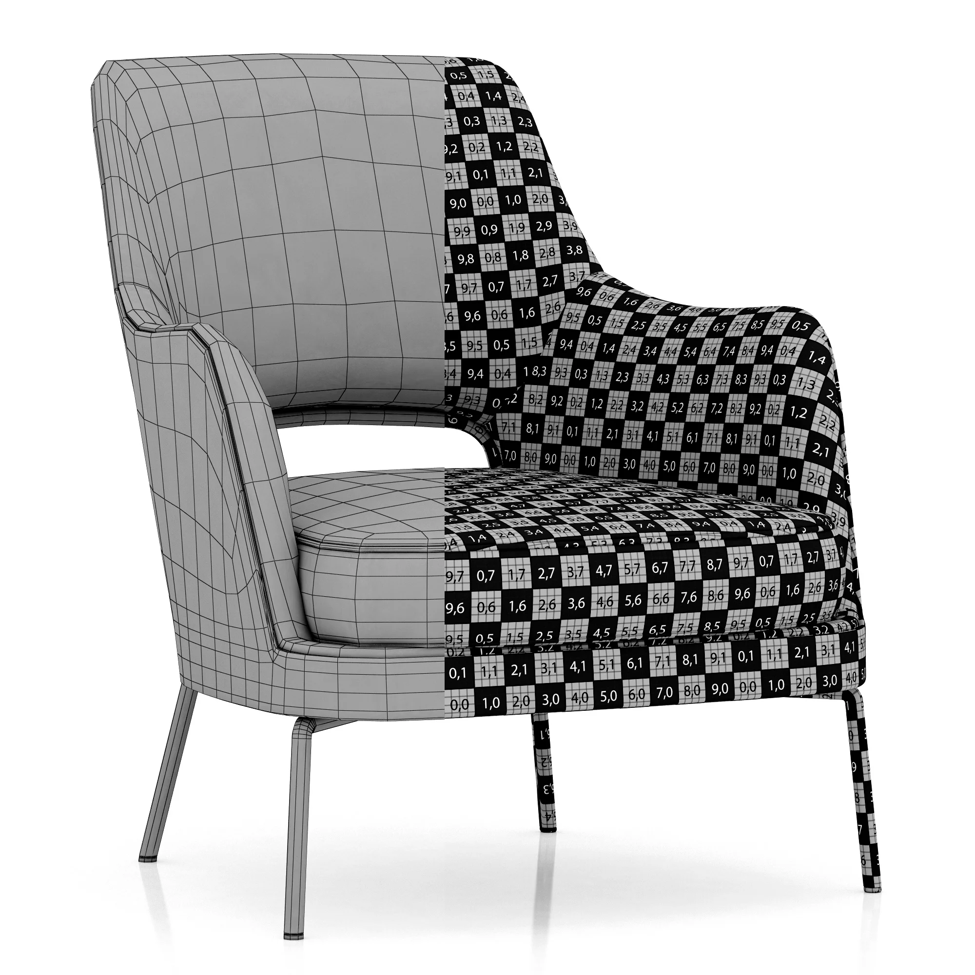 Flexform Joyce Armchair — 3D model preview 8