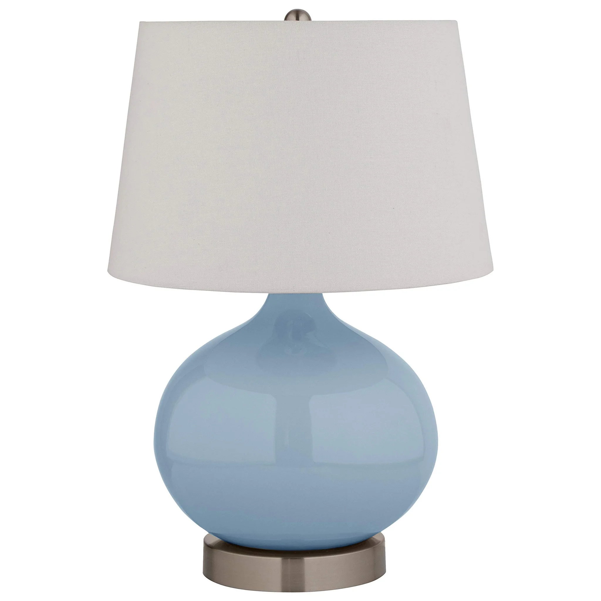 Slate Blue Ceramic Table Lamp with White Fabric Shade