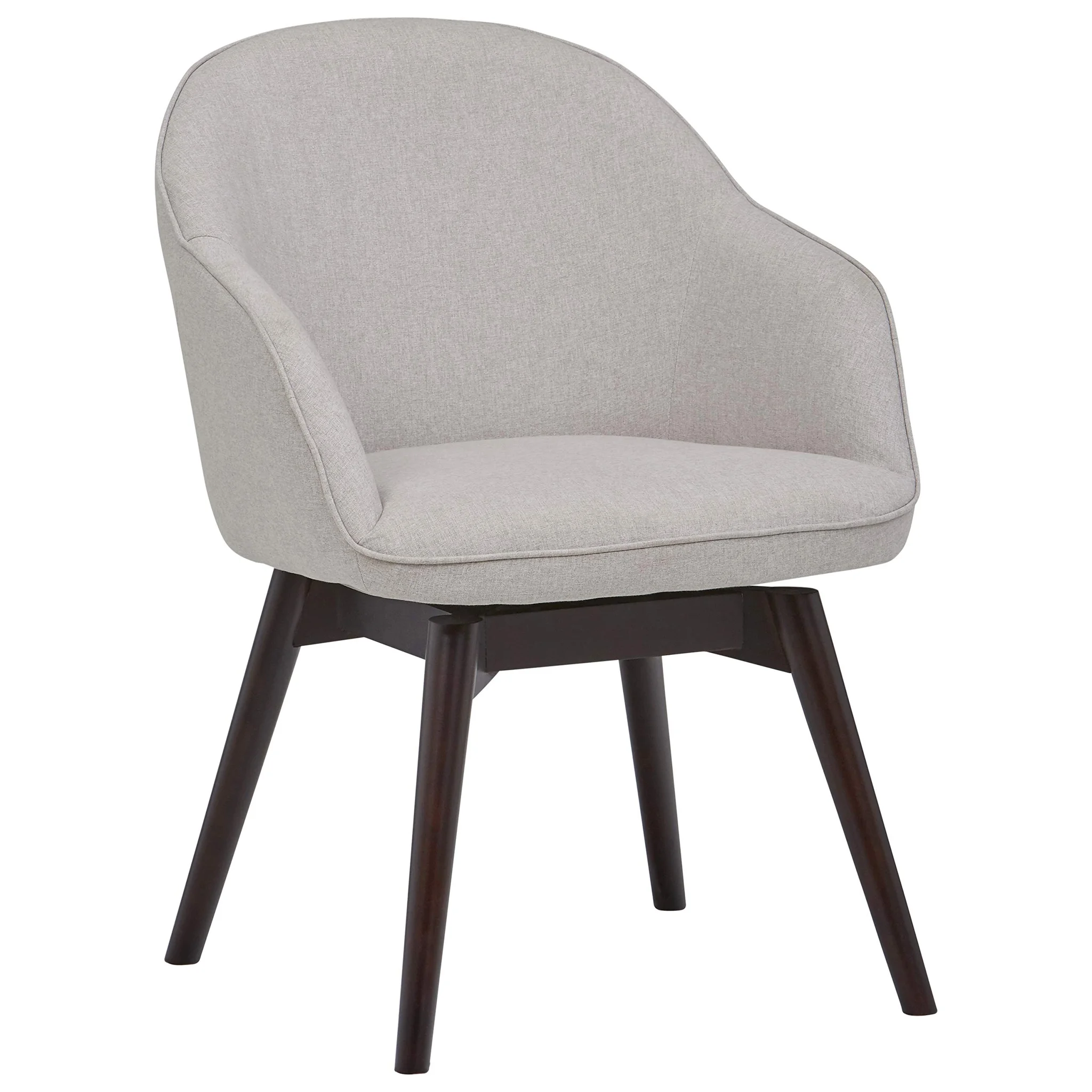 Mid-Century Modern Swivel Accent Chair with Fabric Upholstery and Wood Legs