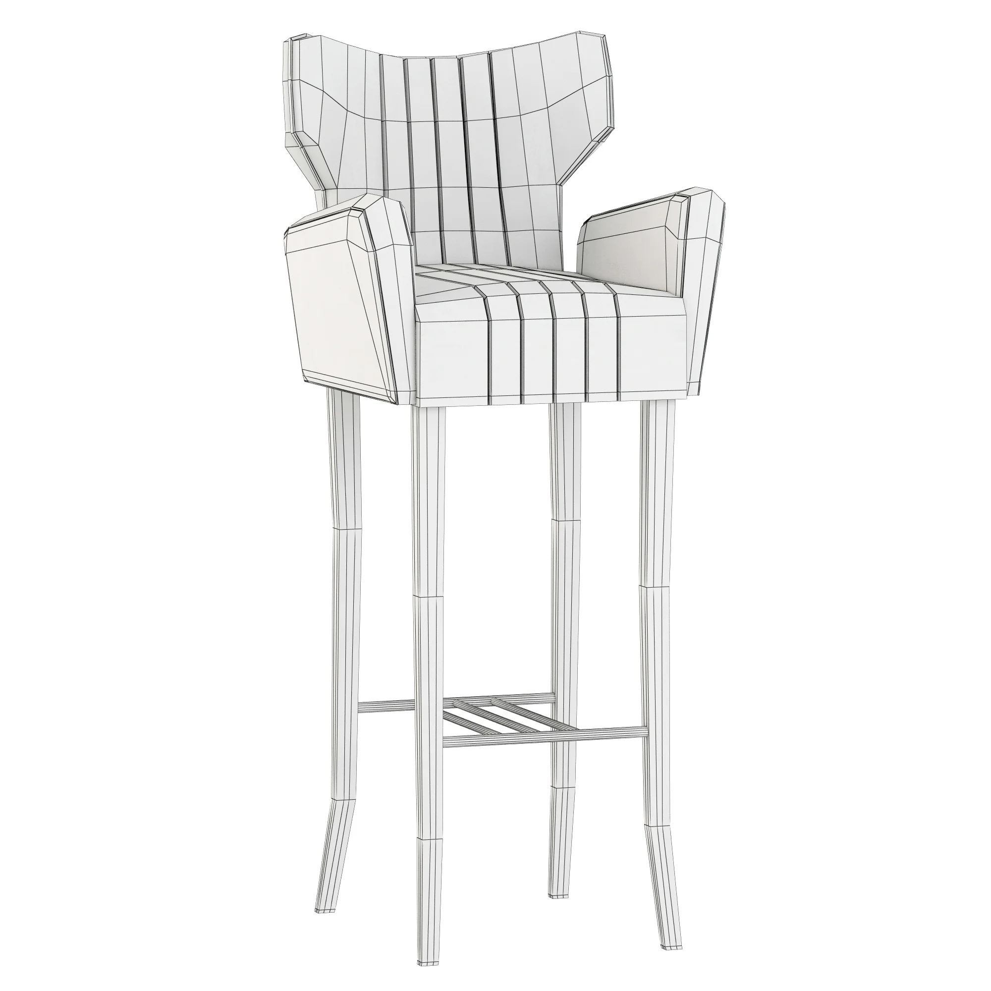 Brabbu Davis Bar Chair — 3D model preview 3