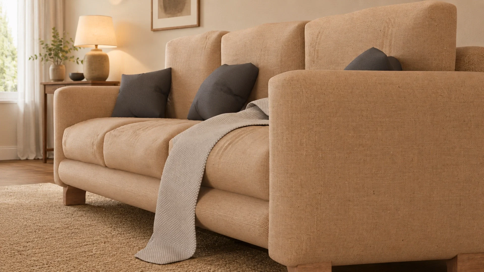 Modern Fabric Sofa, 3D model preview 2