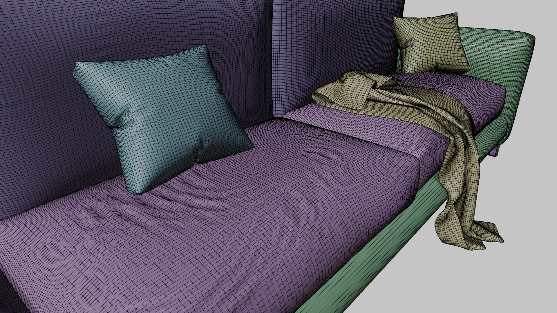 Modern Fabric Sofa, 3D model preview 7