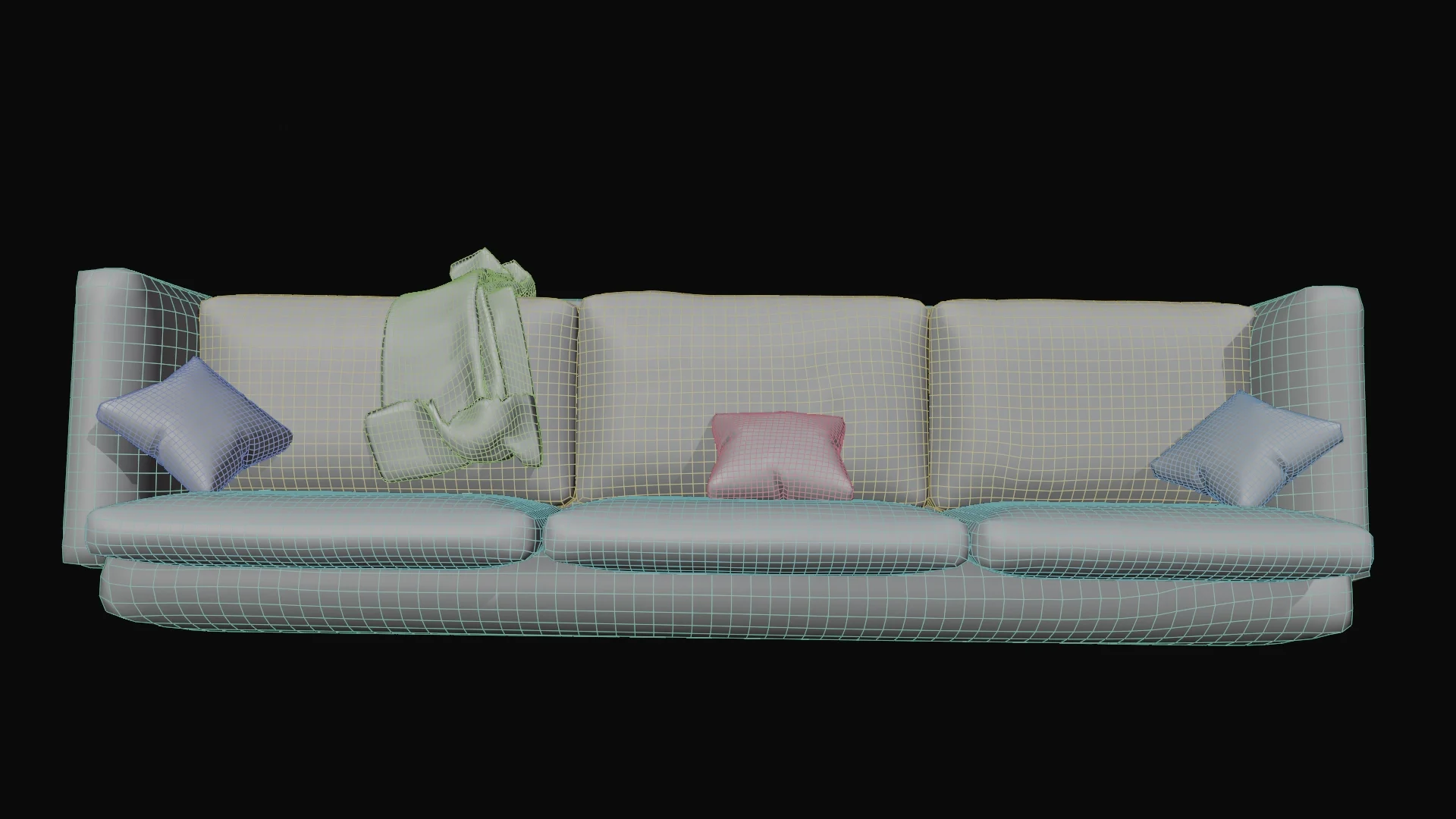 Modern Fabric Sofa, 3D model preview 9