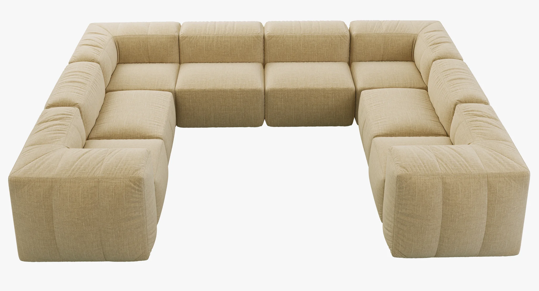 Restoration Hardware Preconfigured Fulham Upholstered U Sofa Sectional — 3D model preview 1
