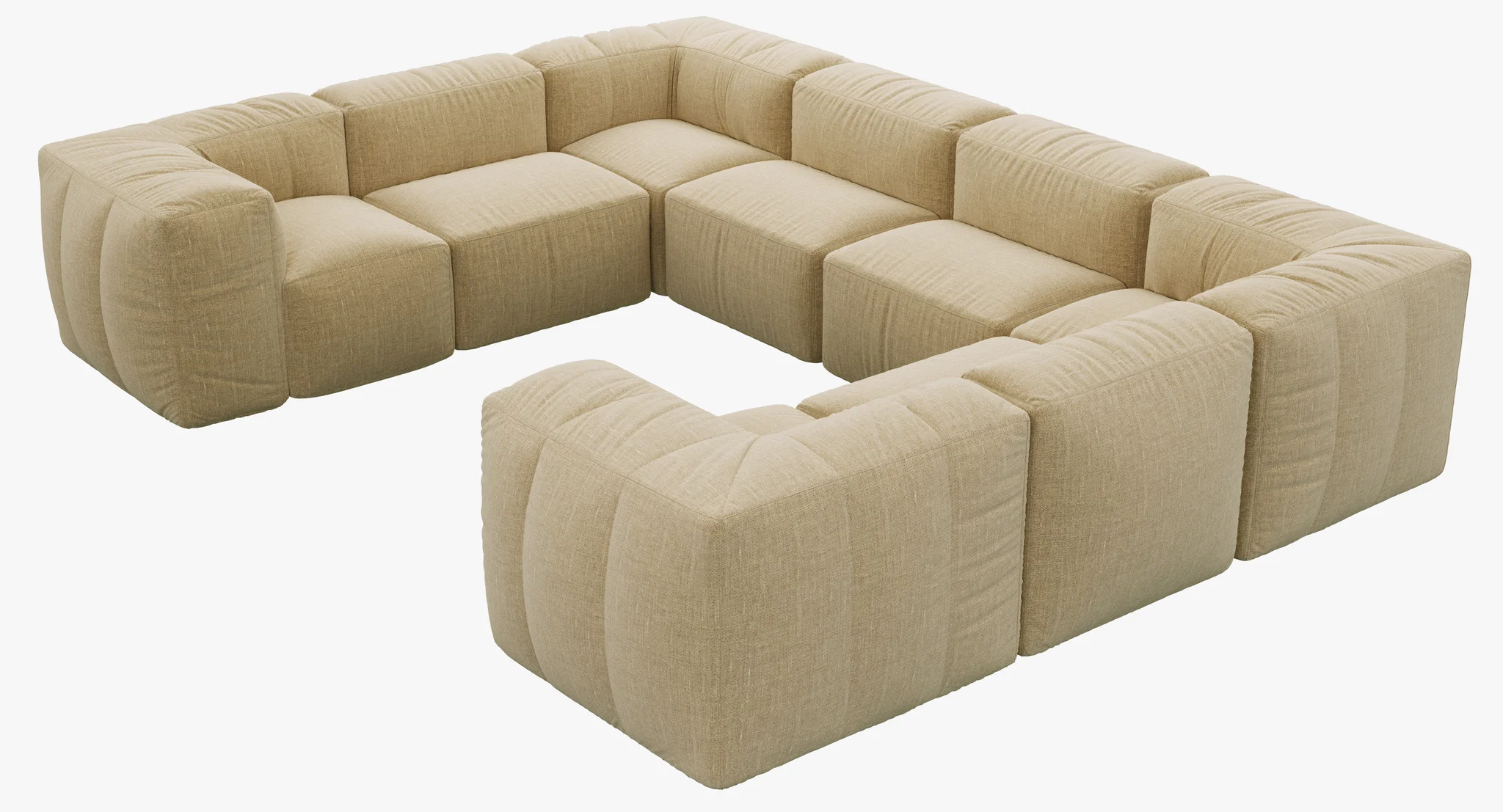 Restoration Hardware Preconfigured Fulham Upholstered U Sofa Sectional — 3D model preview 3