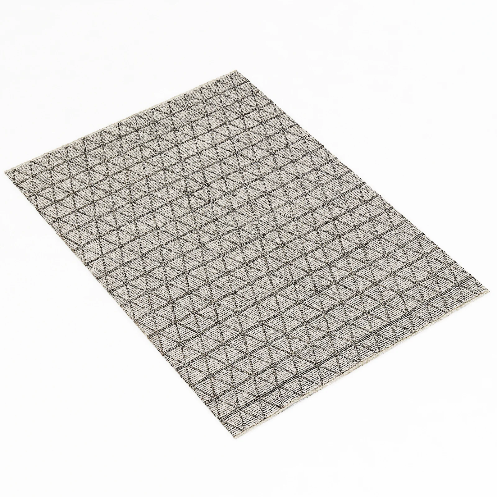 Restoration Hardware Triango Wool Rug GreyCharcoal — 3D model preview 6