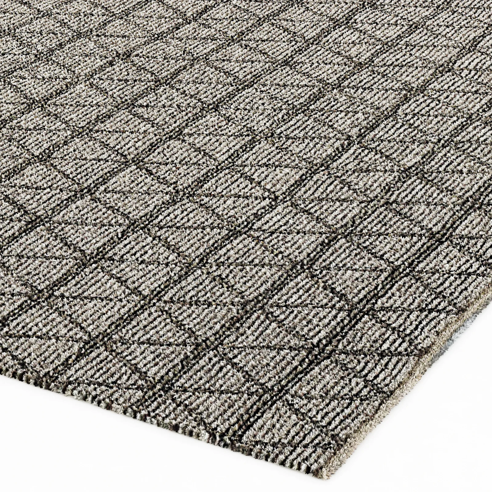 Restoration Hardware Triango Wool Rug GreyCharcoal — 3D model preview 7
