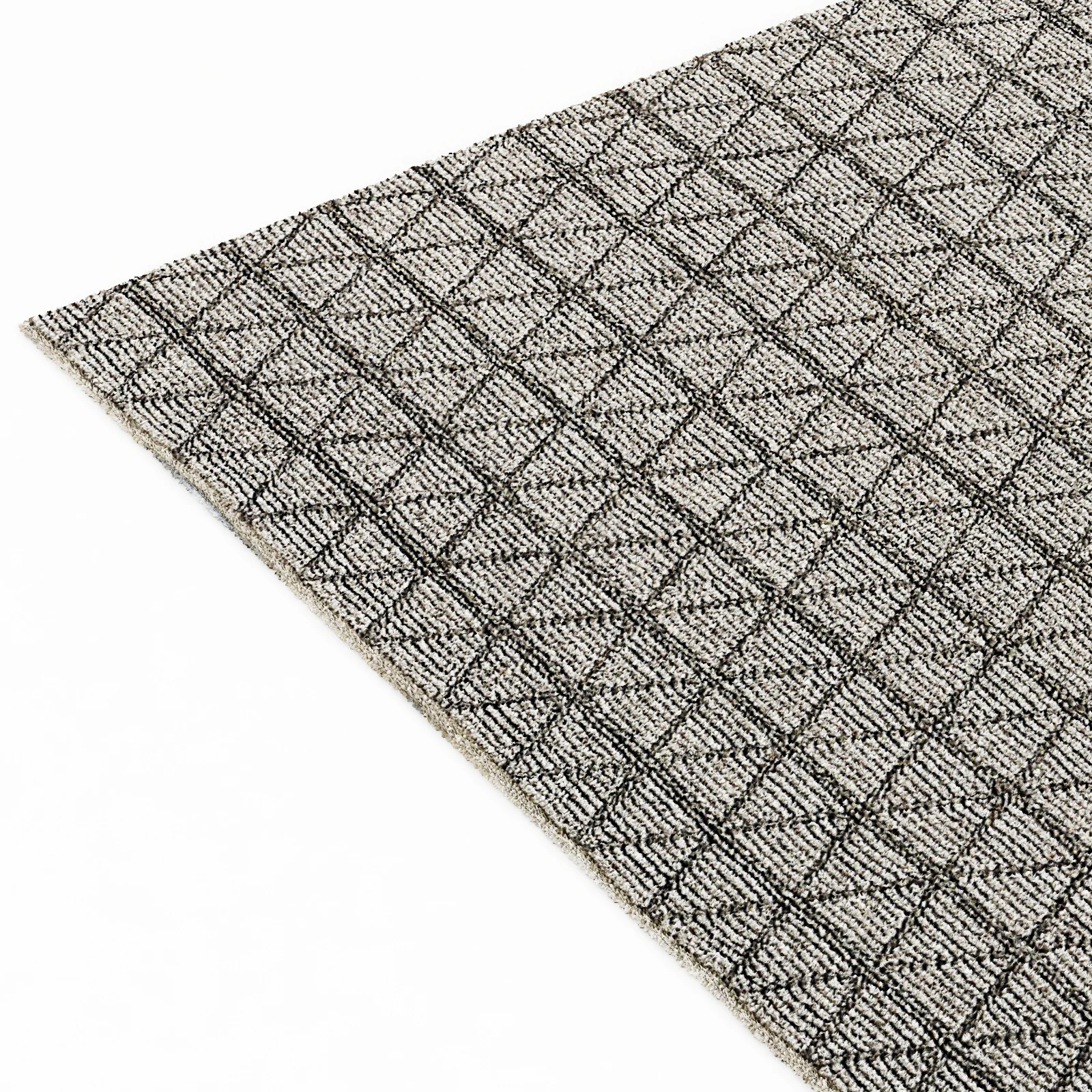 Restoration Hardware Triango Wool Rug GreyCharcoal — 3D model preview 9