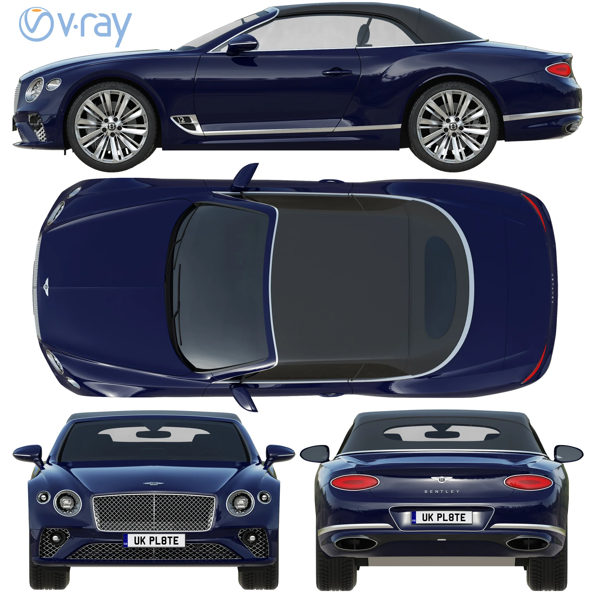 Bentley Continental GT Speed Convertible, 3D model preview 30