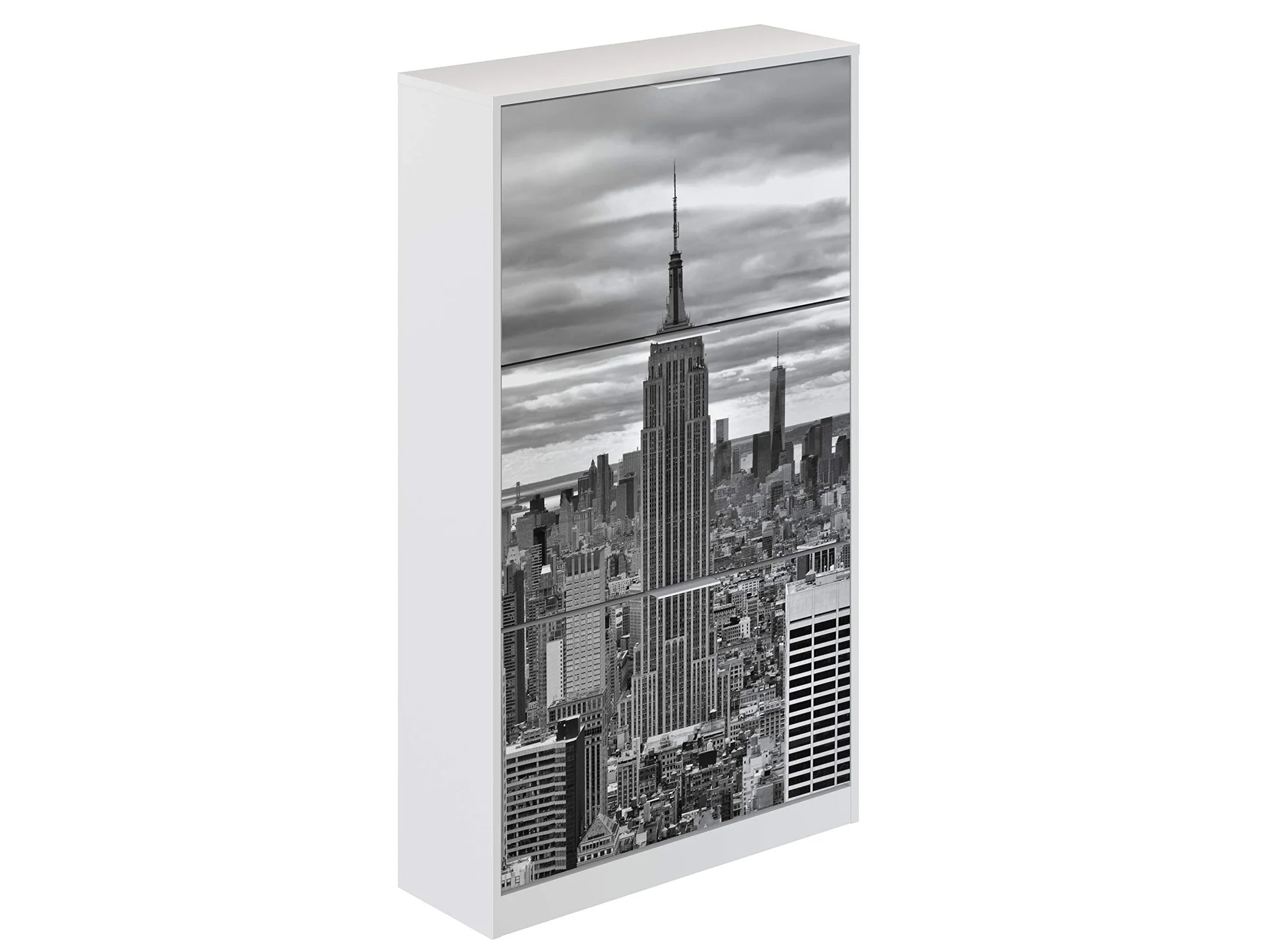 Modern Shoe Cabinet with New York City Print
