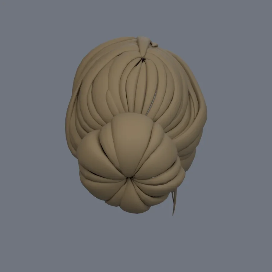 Girl Hairstyle 04, 3D model preview 4