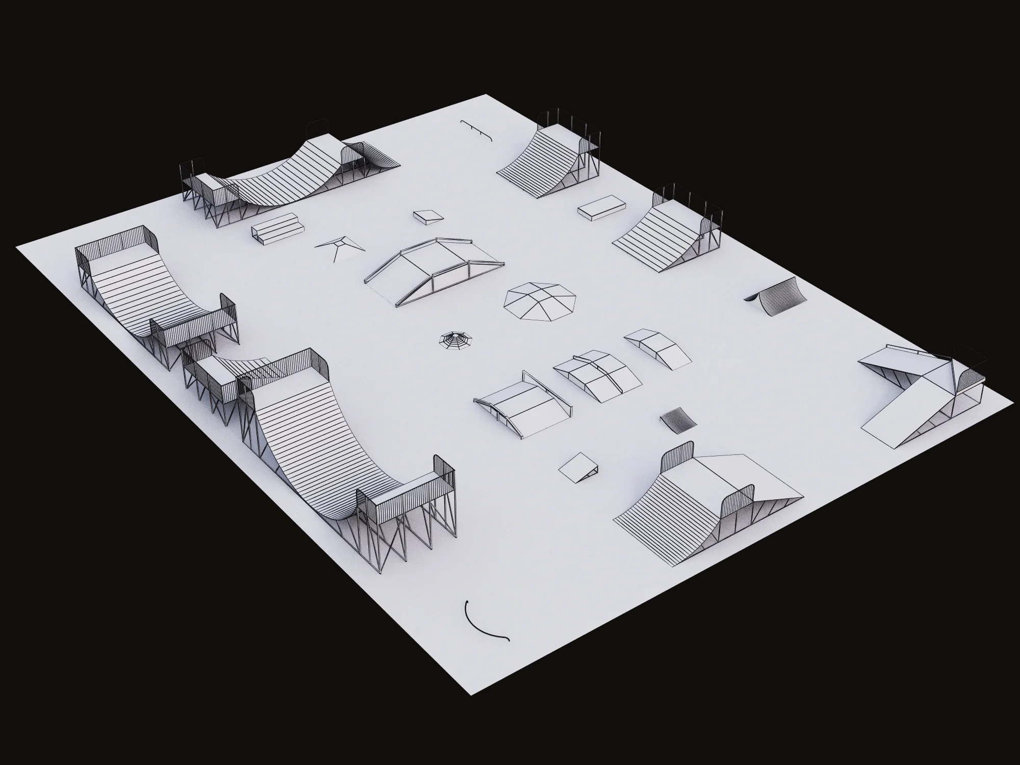 Skateboarding Park — 3D model preview 3