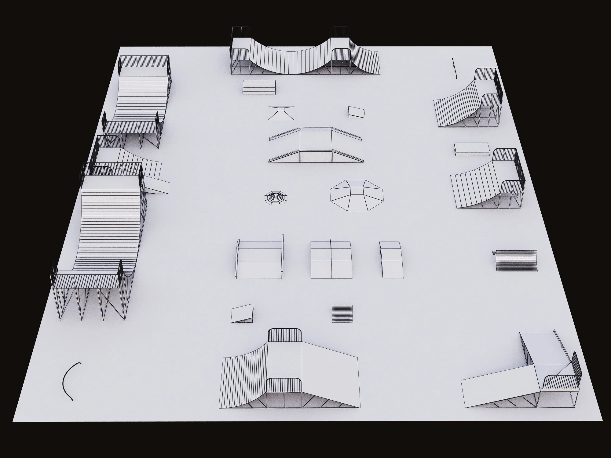 Skateboarding Park — 3D model preview 5