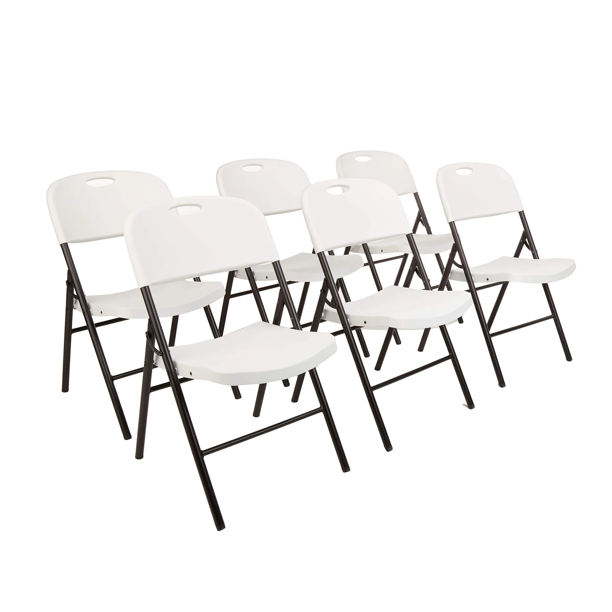 White Plastic Folding Chairs Set of 6