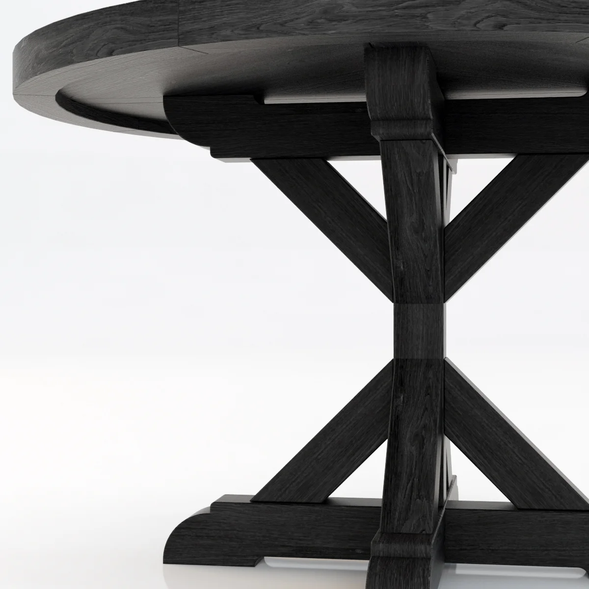 Restoration Hardware Salvaged Wood X Base Dining Table — 3D model preview 2