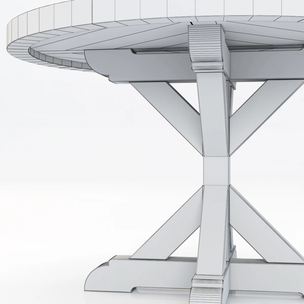 Restoration Hardware Salvaged Wood X Base Dining Table — 3D model preview 3