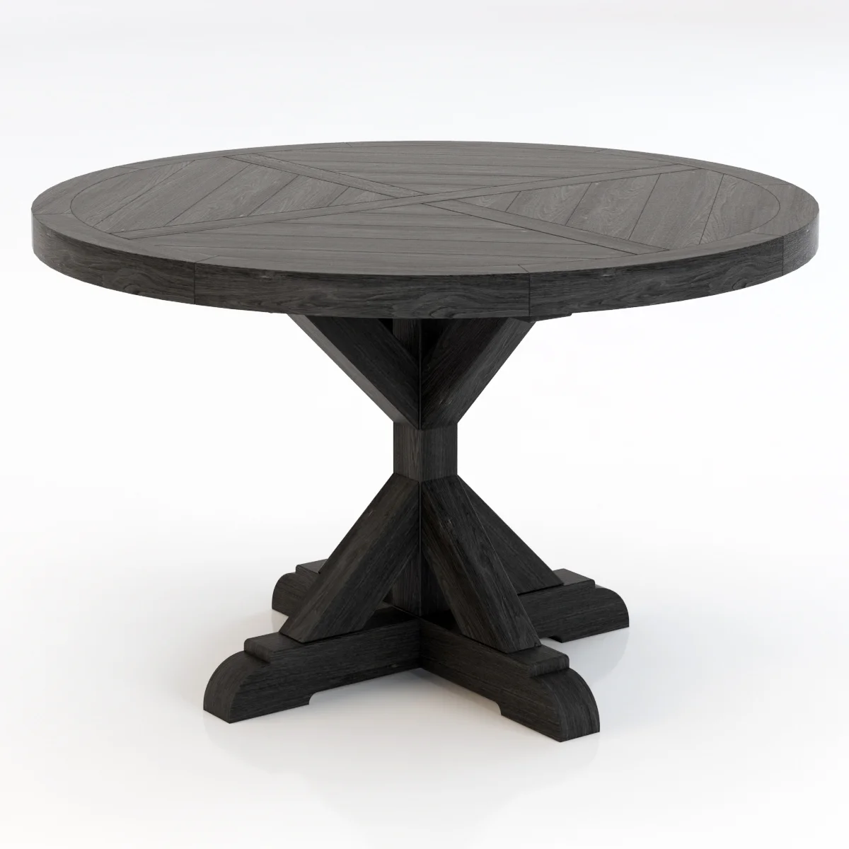 Restoration Hardware Salvaged Wood X Base Dining Table — 3D model preview 4