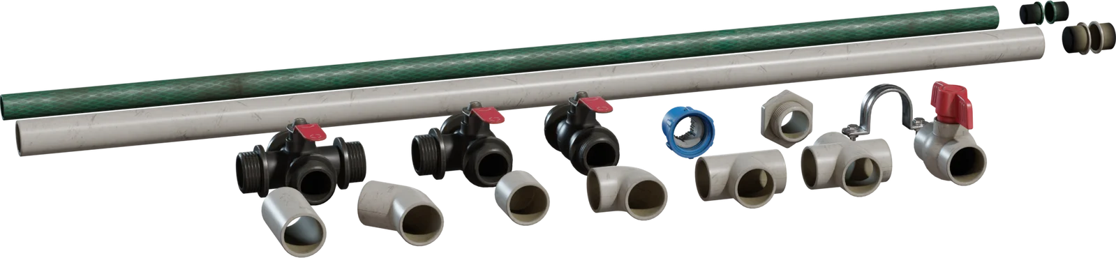 Modular Plastic Pipe Fittings & Valve Kit