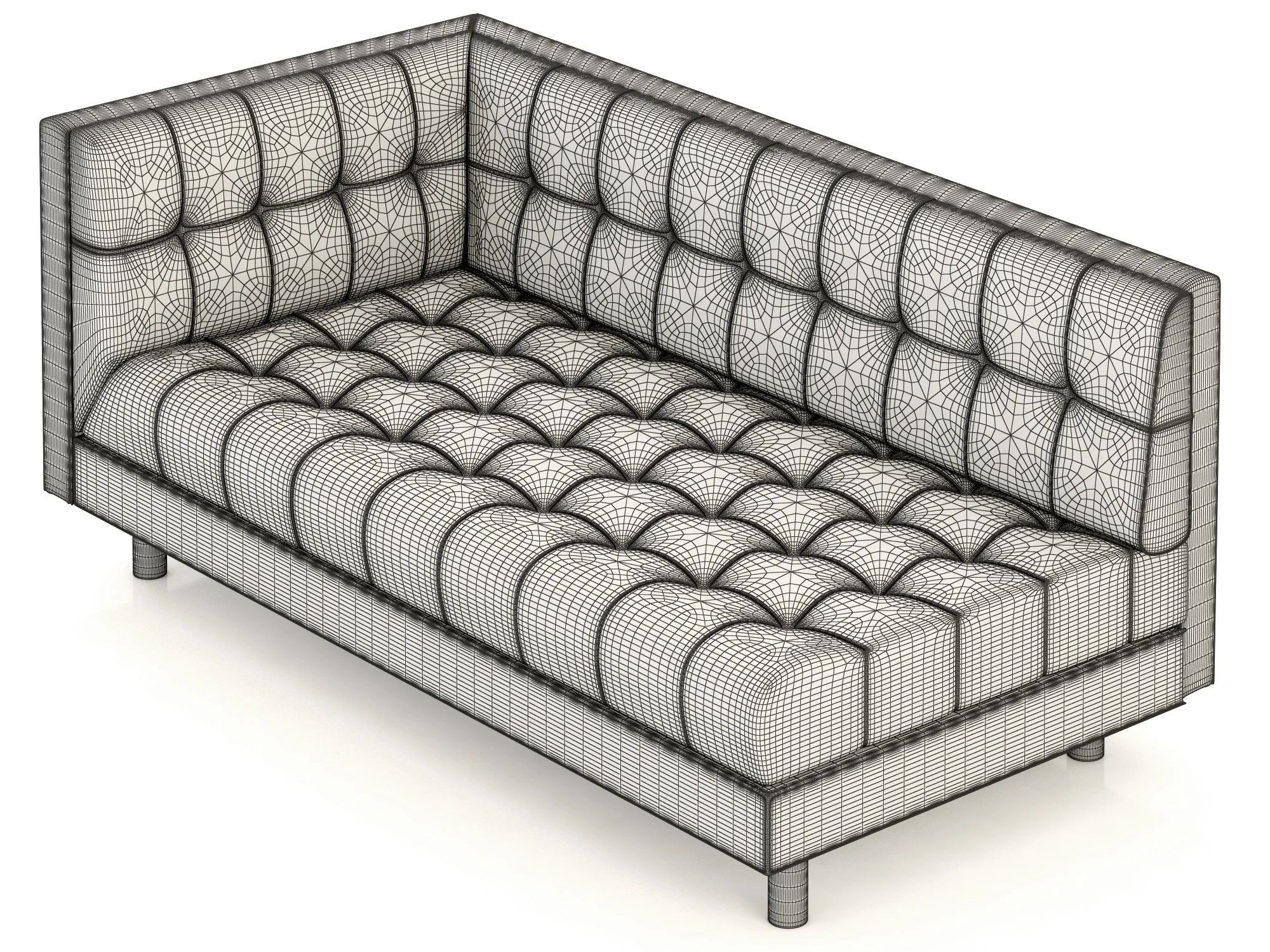 Bernhardt Dunhill Left Arm Loveseat — 3D model preview 3
