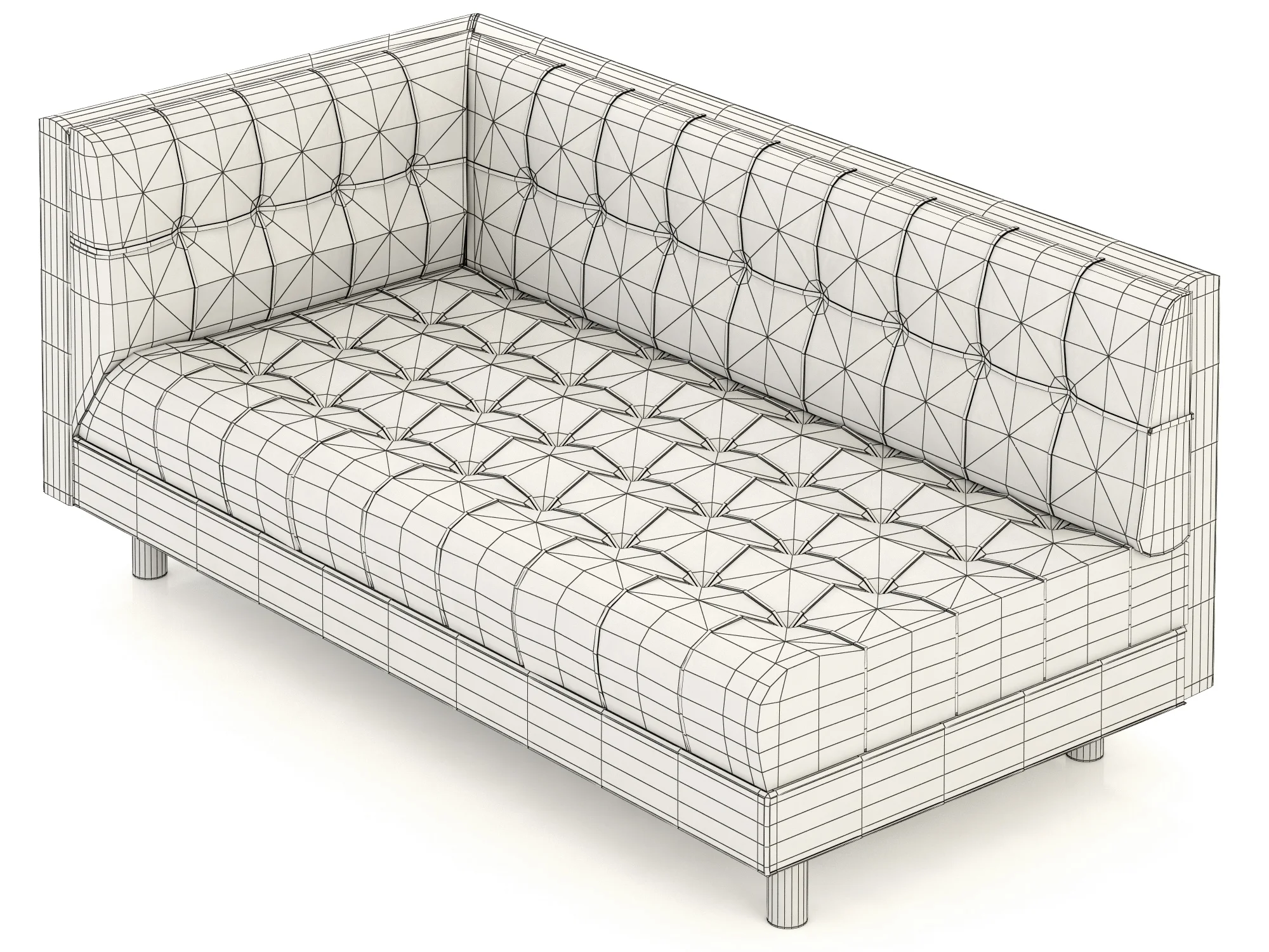 Bernhardt Dunhill Left Arm Loveseat — 3D model preview 4
