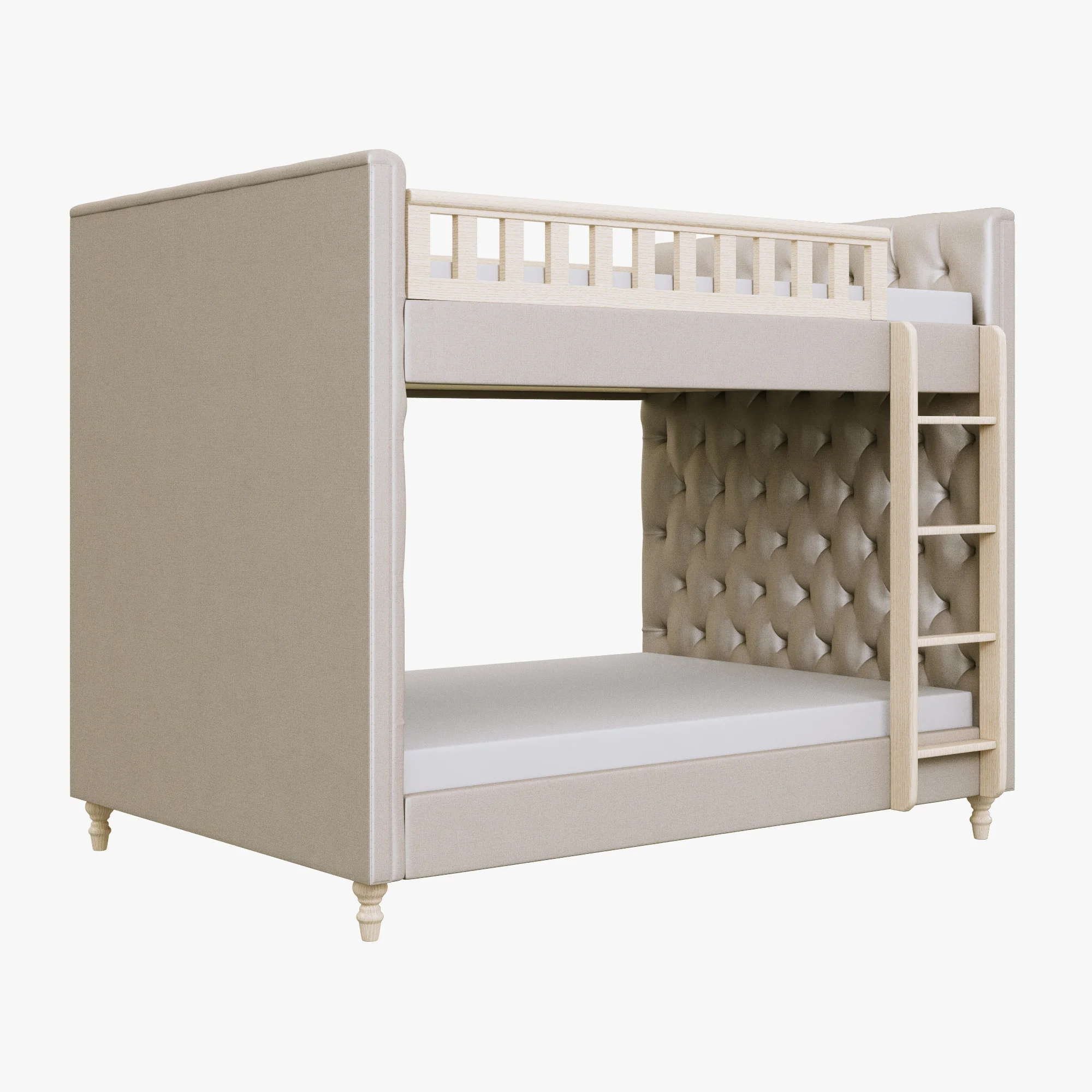Restoration Hardware Chesterfield Full Over Full Bunk Bed — 3D model preview 1