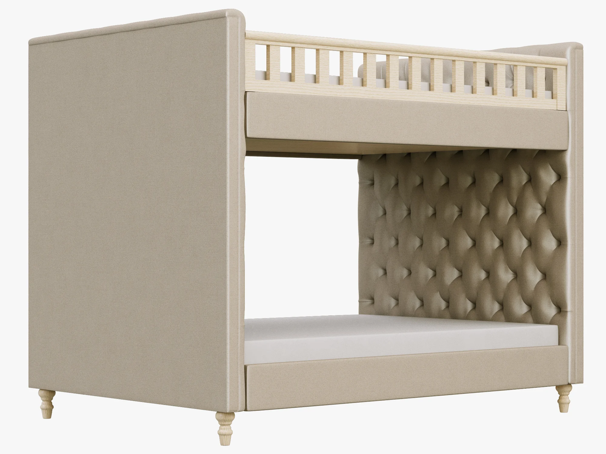Restoration Hardware Chesterfield Full Over Full Bunk Bed — 3D model preview 5
