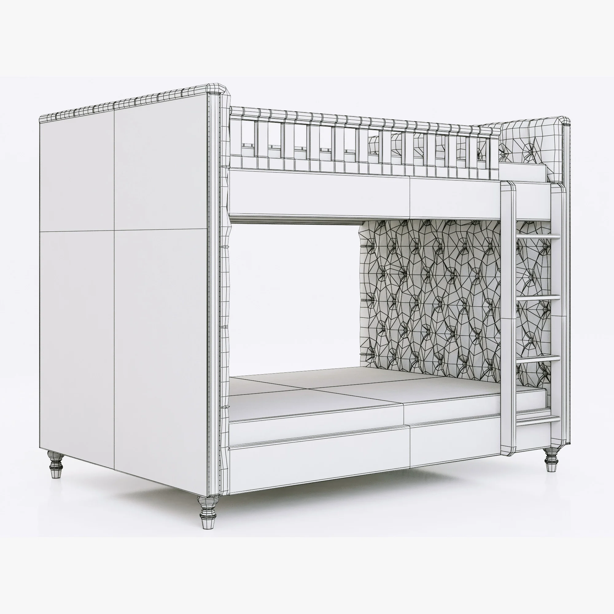 Restoration Hardware Chesterfield Full Over Full Bunk Bed — 3D model preview 7