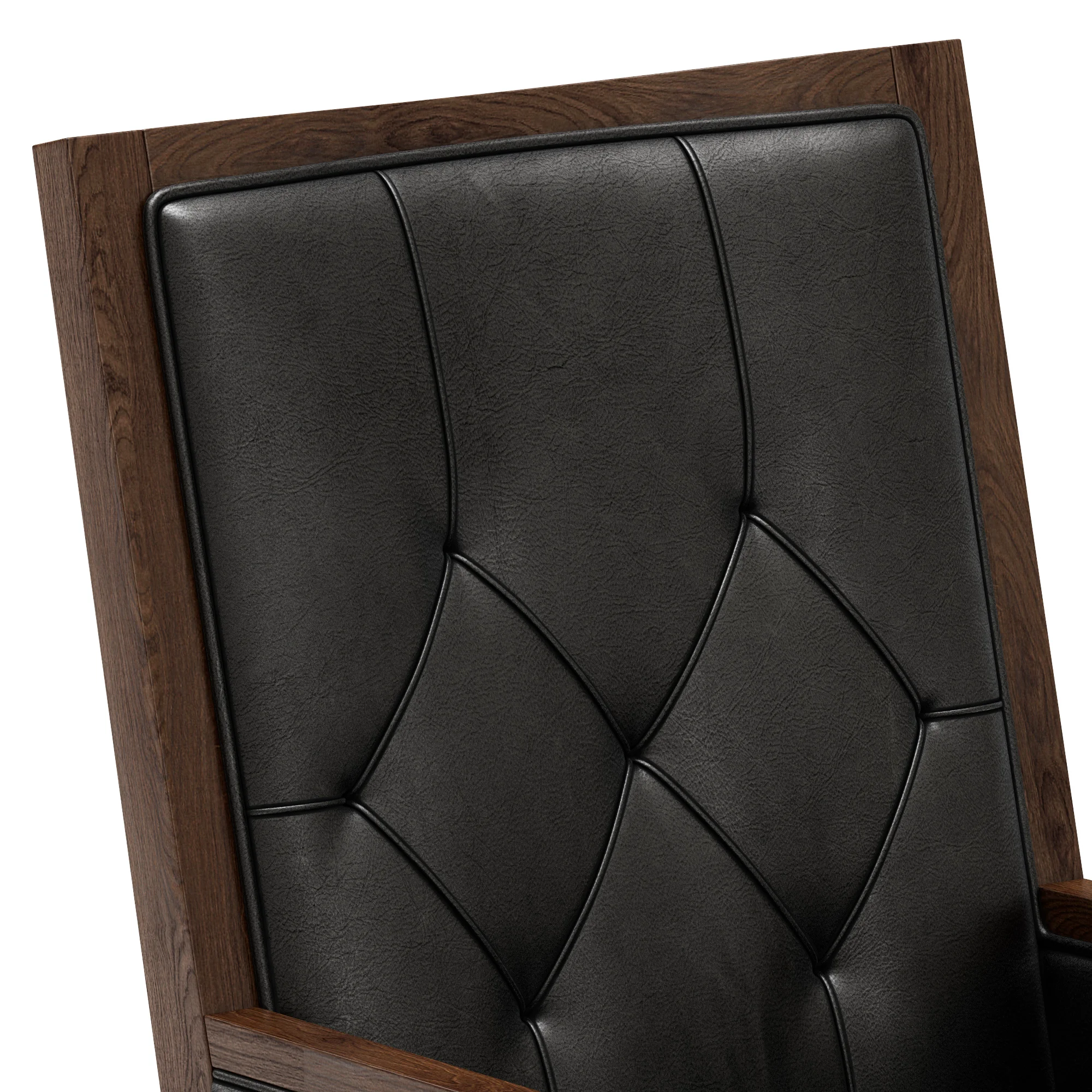 Restoration Hardware French Contemporary Tufted Square Leather Closed Armchair — 3D model preview 3