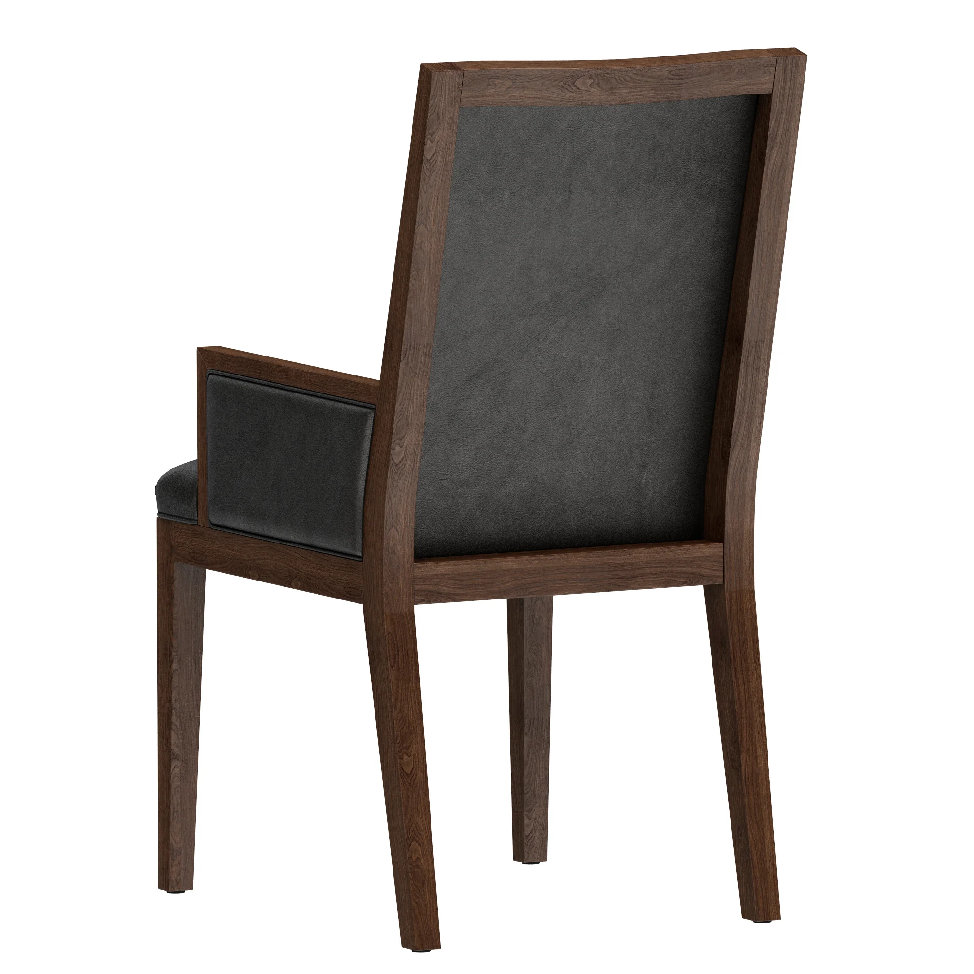 Restoration Hardware French Contemporary Tufted Square Leather Closed Armchair — 3D model preview 4