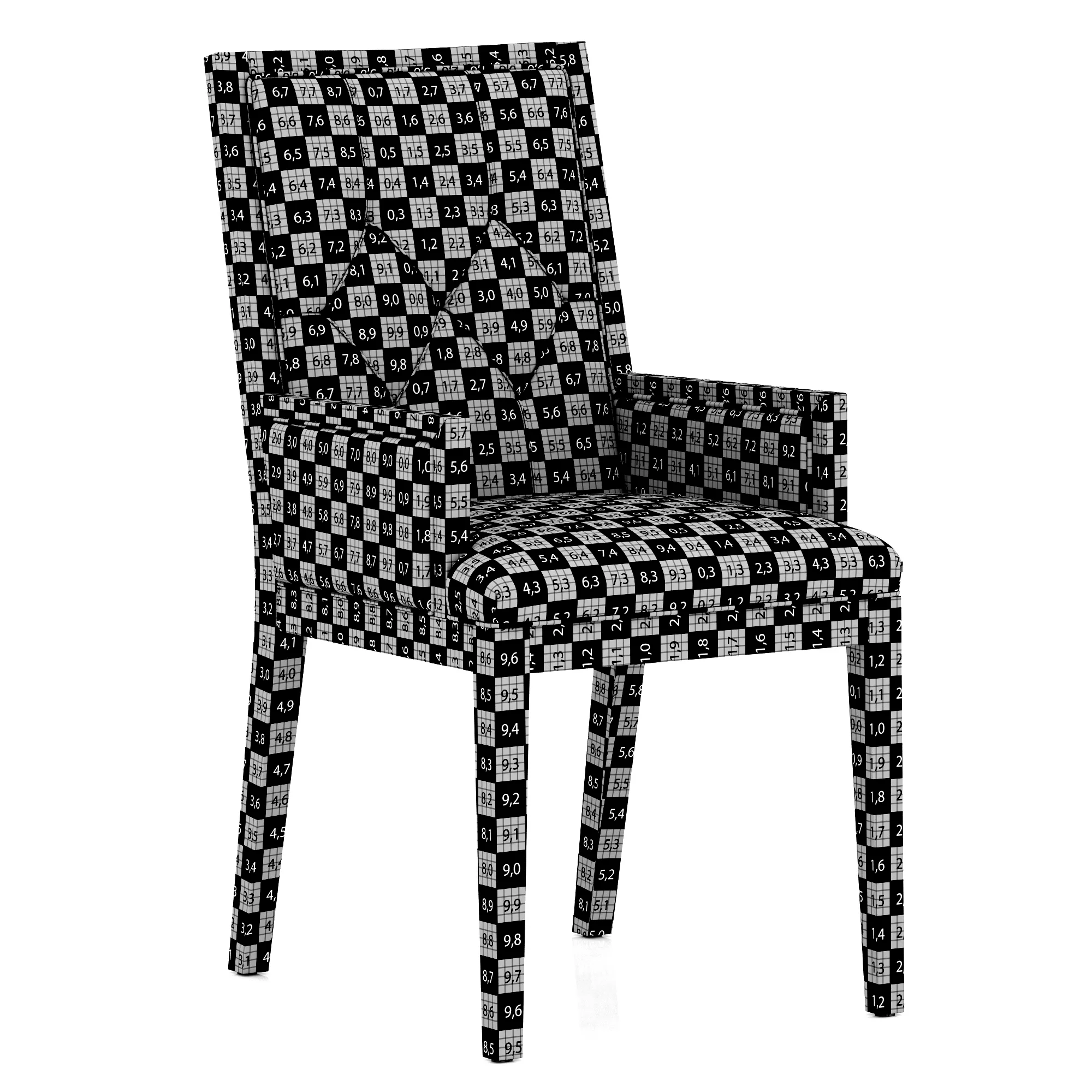 Restoration Hardware French Contemporary Tufted Square Leather Closed Armchair — 3D model preview 9