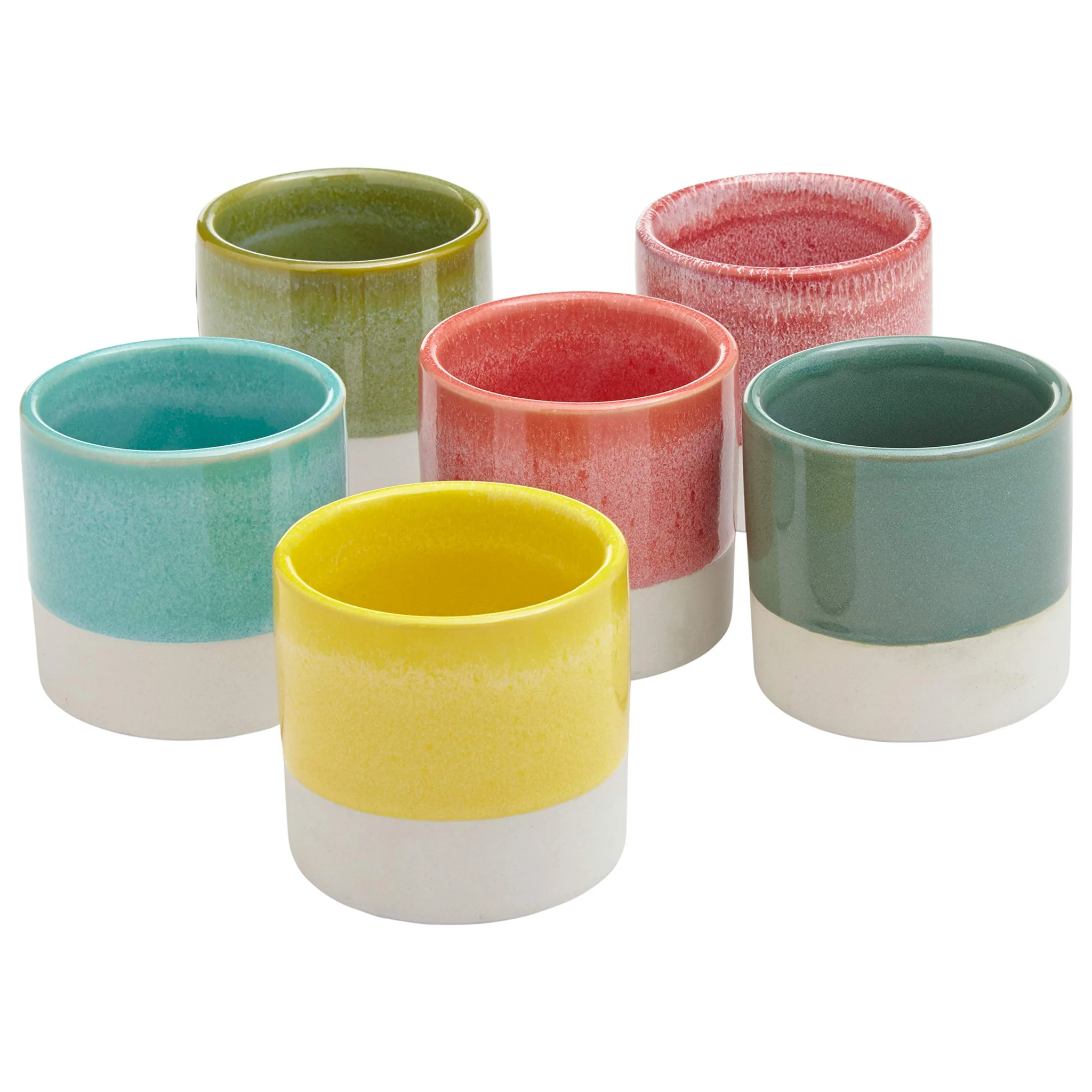 Colorful Stoneware Mini Planter Pot Set of 6