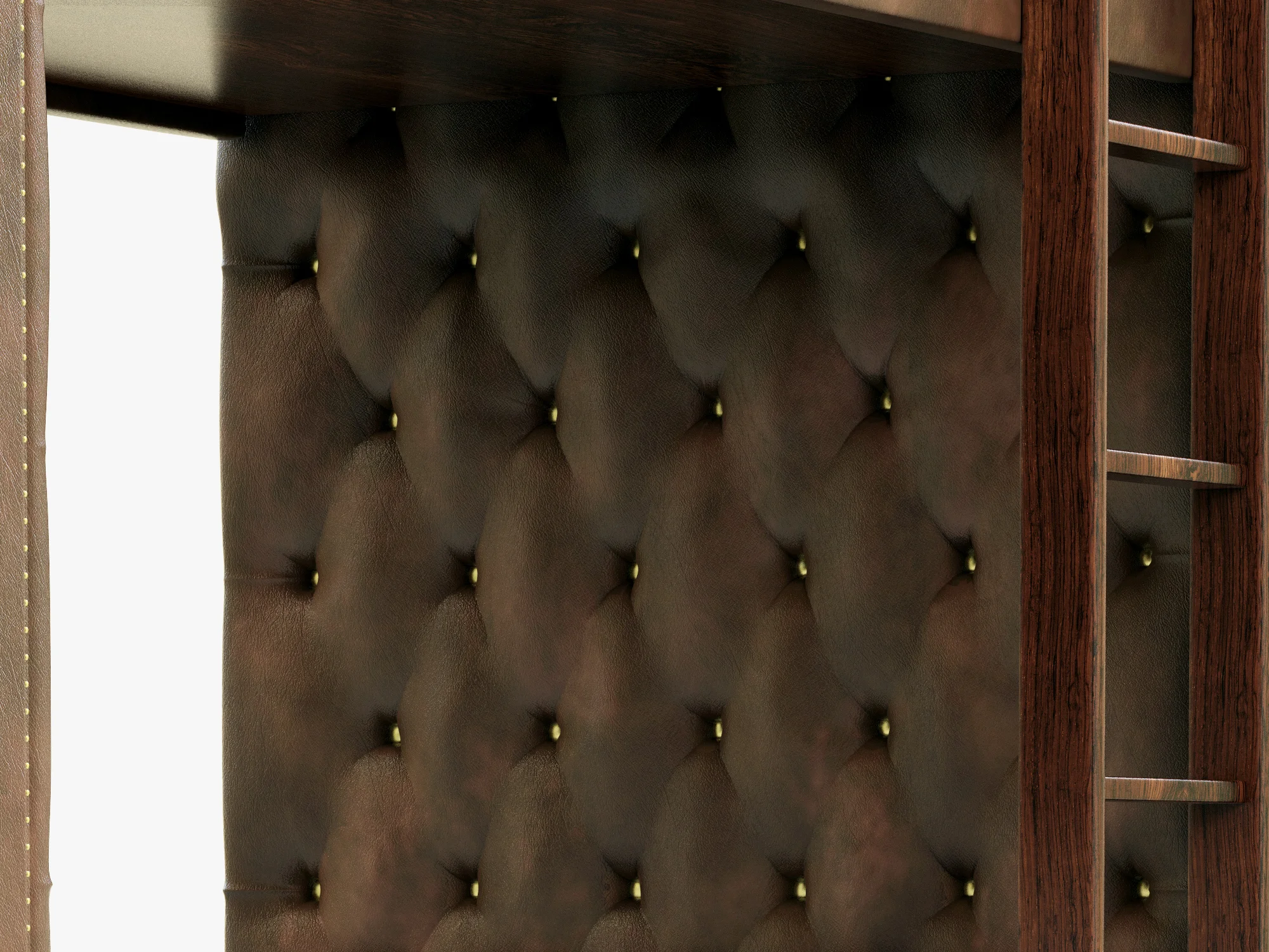 Restoration Hardware Chesterfield Leather Bunk Bed — 3D model preview 2