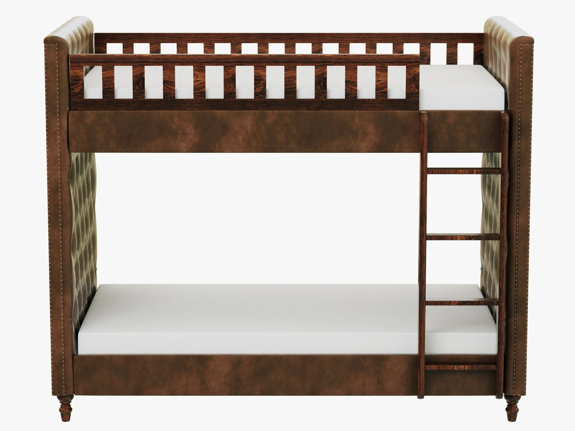 Restoration Hardware Chesterfield Leather Bunk Bed — 3D model preview 4