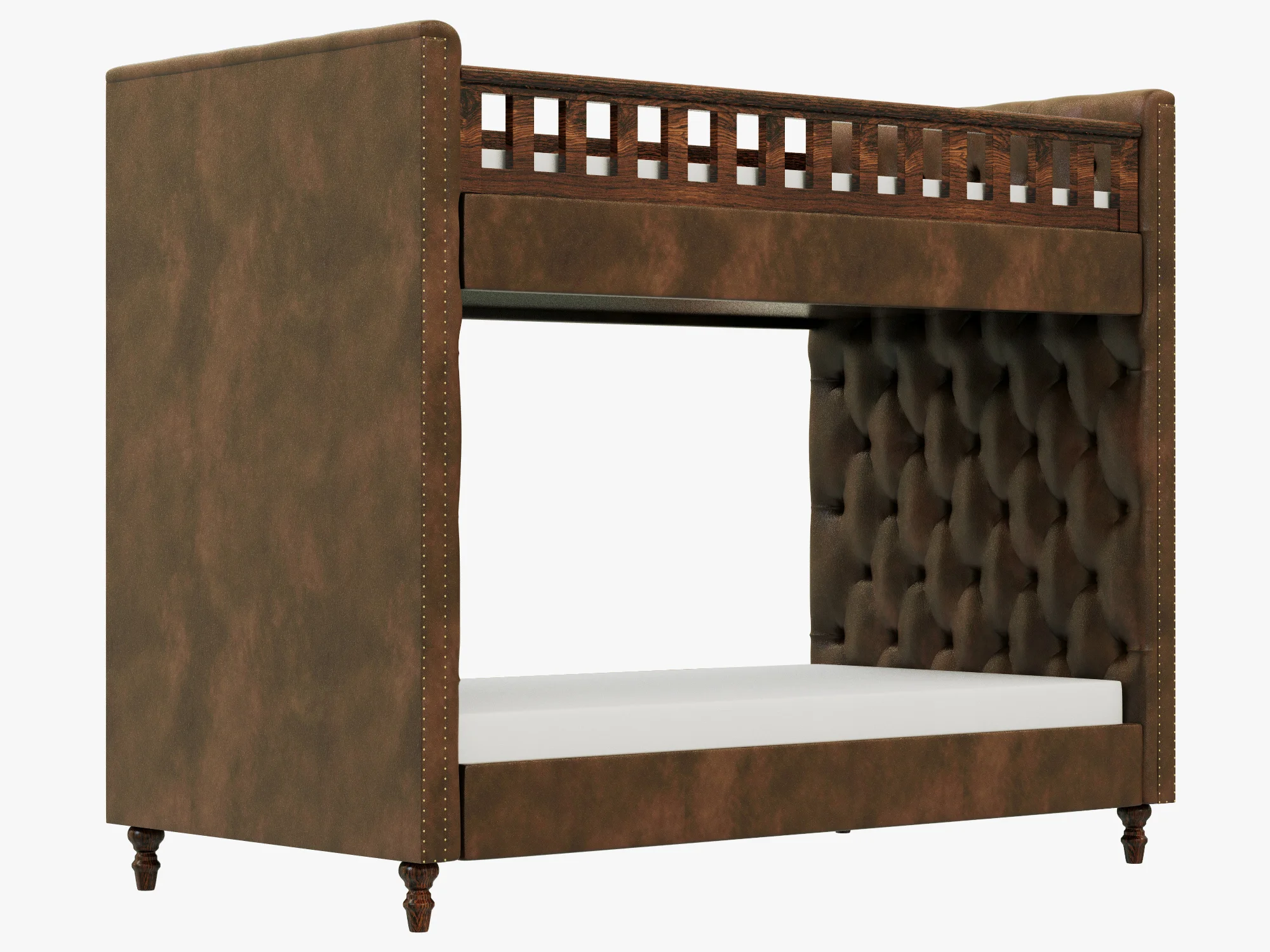 Restoration Hardware Chesterfield Leather Bunk Bed — 3D model preview 5